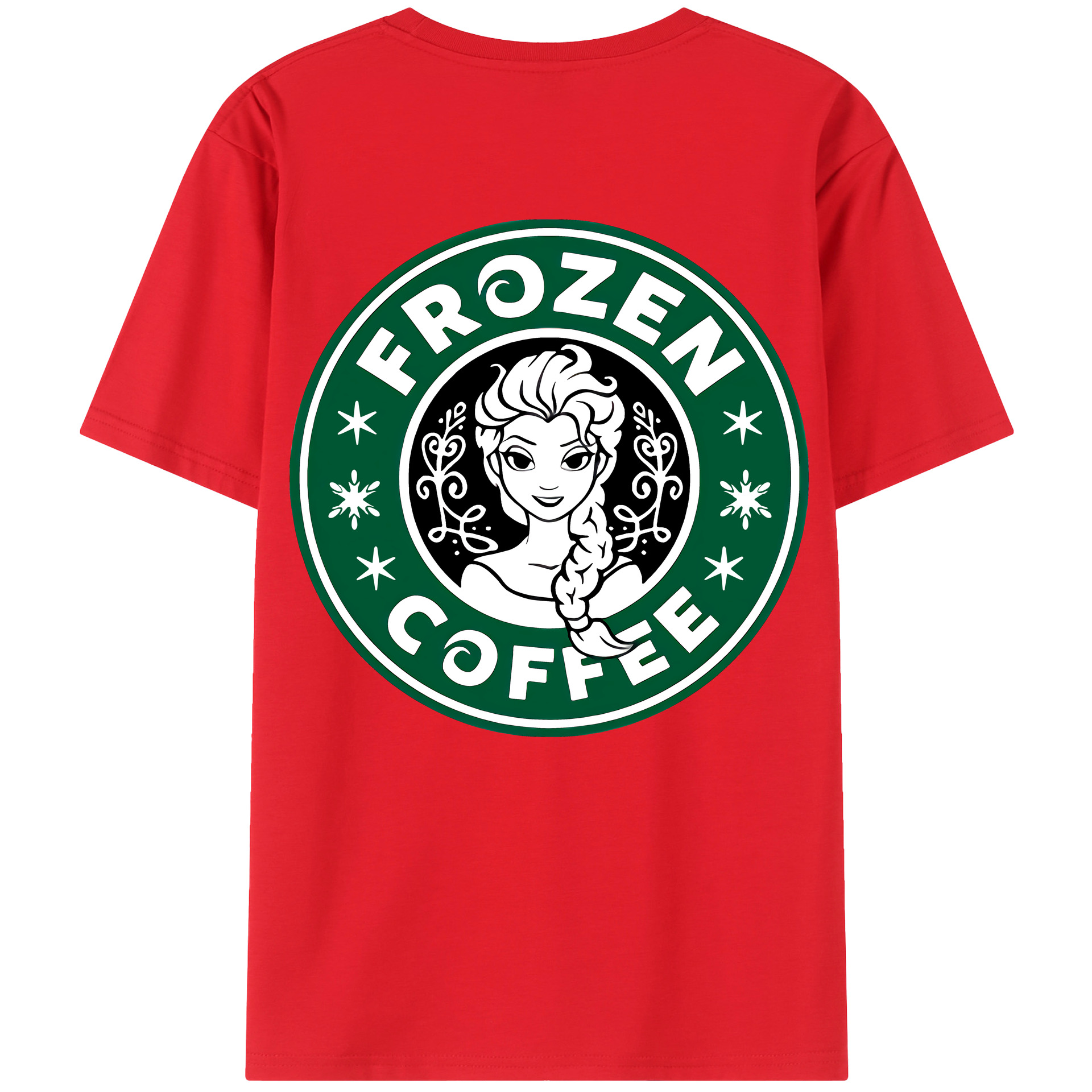 （画像用） アナと雪の女王 アンナ エルサ Frozen Anna Elsa 綿100％ メンズ半袖Tシャツ（バックプリント） 通気性