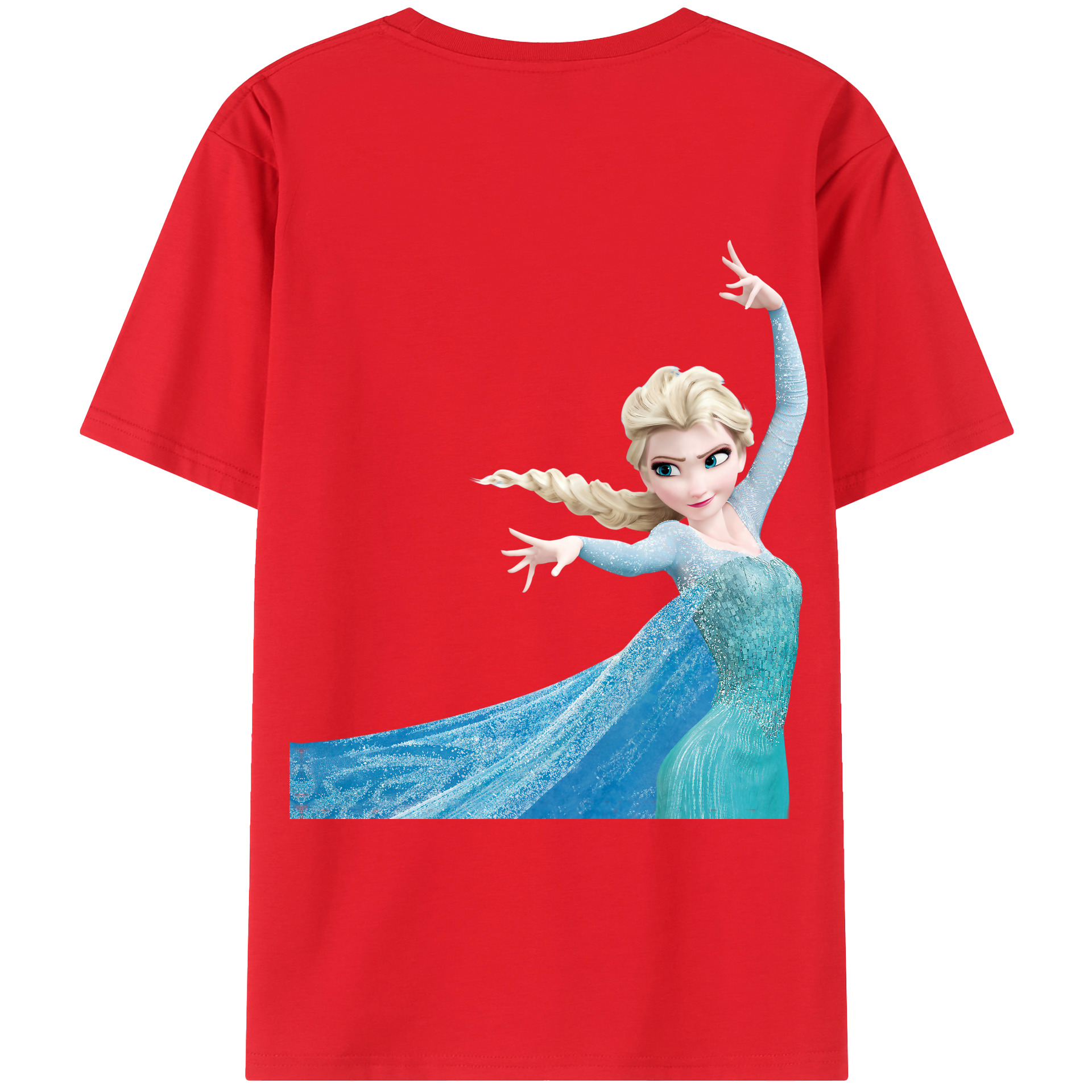 （画像用） アナと雪の女王 アンナ エルサ Frozen Anna Elsa 綿100％ メンズ半袖Tシャツ（バックプリント） 通気性