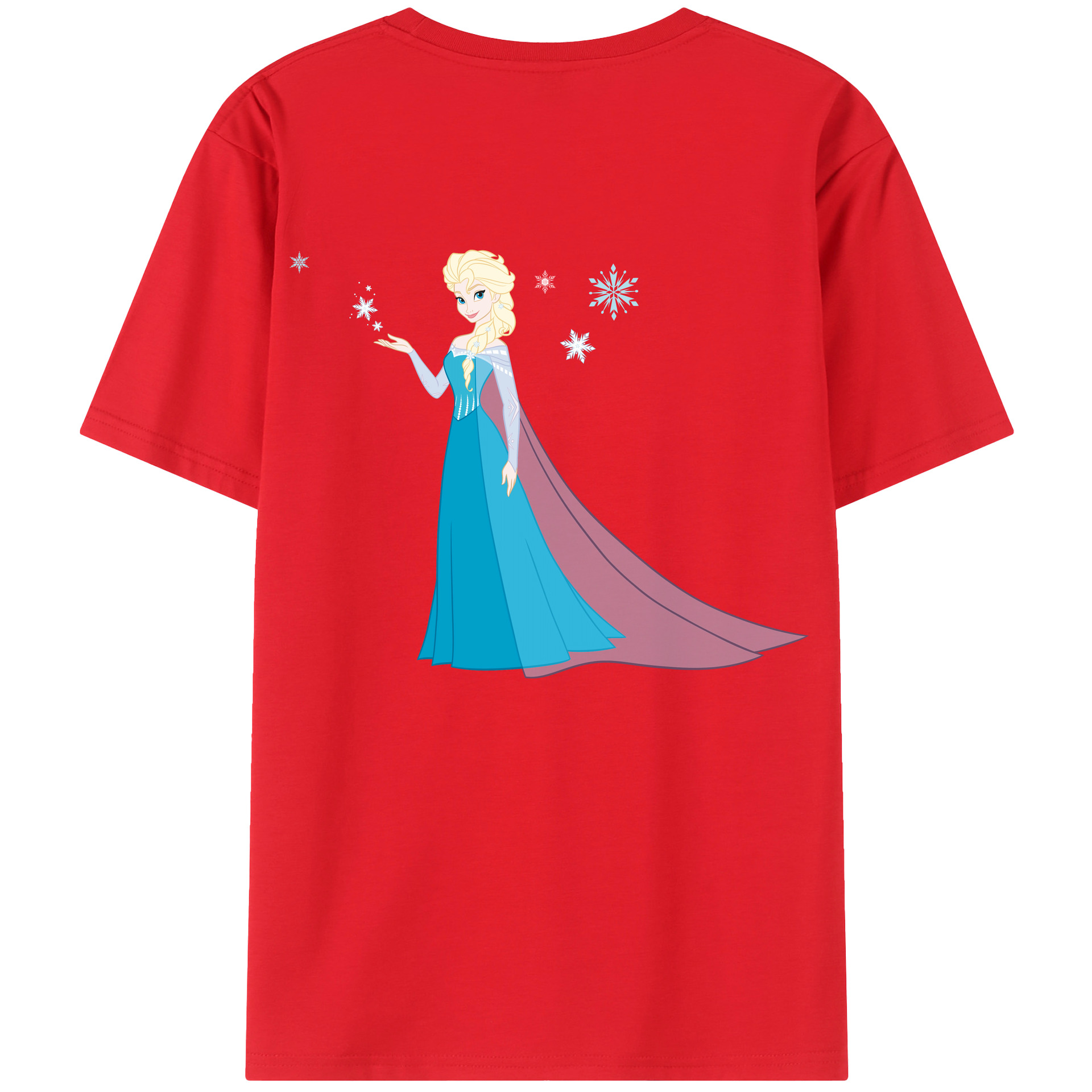 （画像用） アナと雪の女王 アンナ エルサ Frozen Anna Elsa 綿100％ メンズ半袖Tシャツ（バックプリント） 通気性