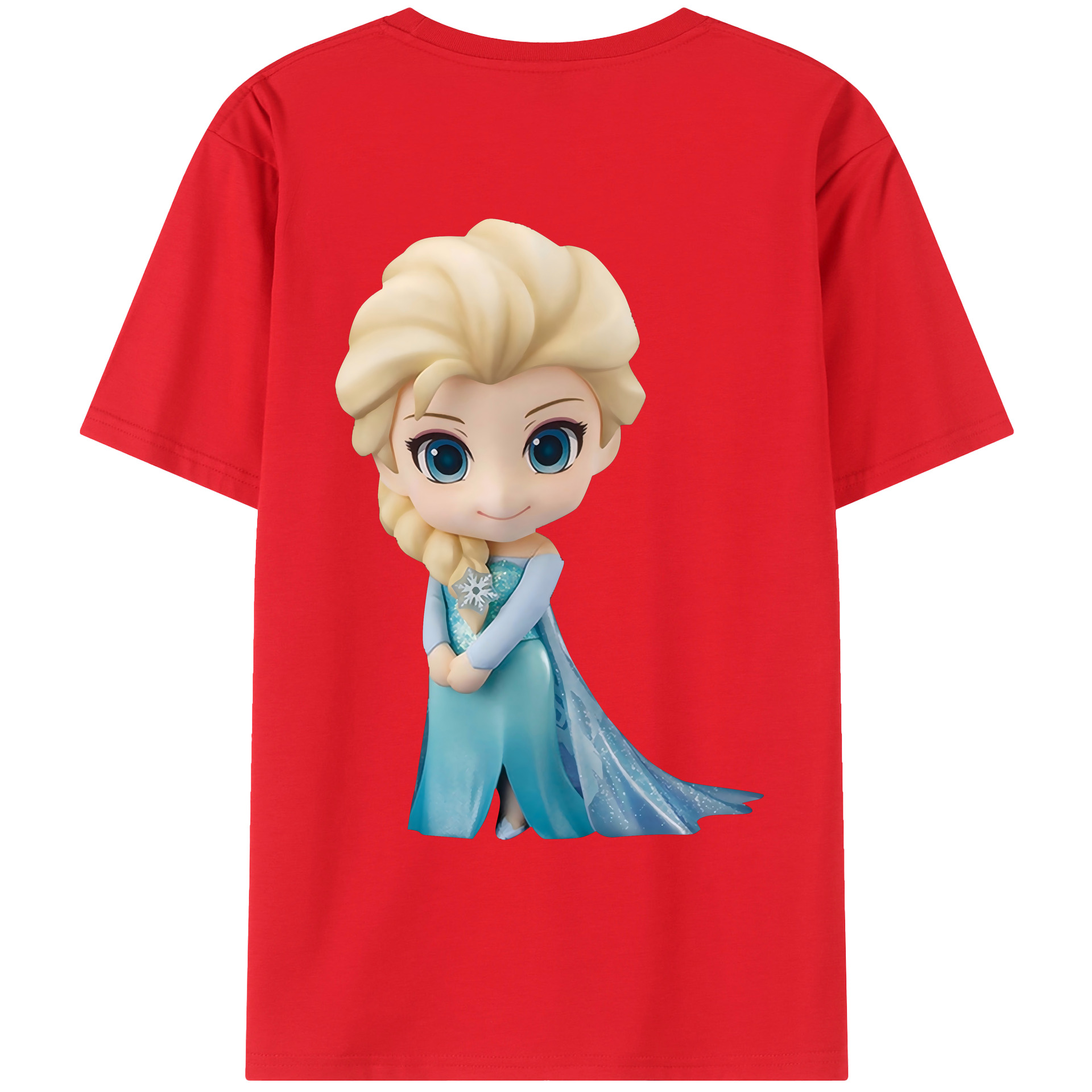 （画像用） アナと雪の女王 アンナ エルサ Frozen Anna Elsa 綿100％ メンズ半袖Tシャツ（バックプリント） 通気性