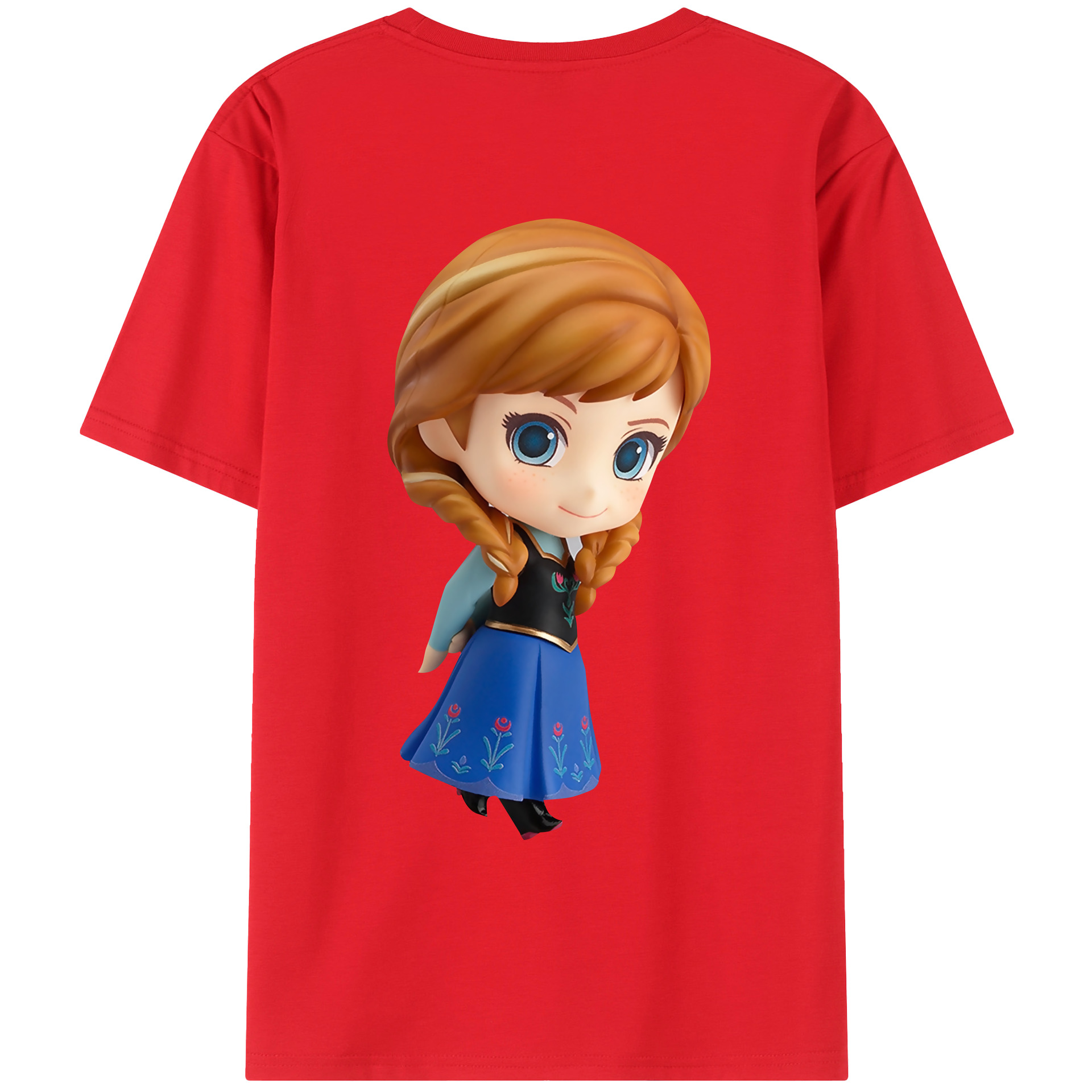 （画像用） アナと雪の女王 アンナ エルサ Frozen Anna Elsa 綿100％ メンズ半袖Tシャツ（バックプリント） 通気性