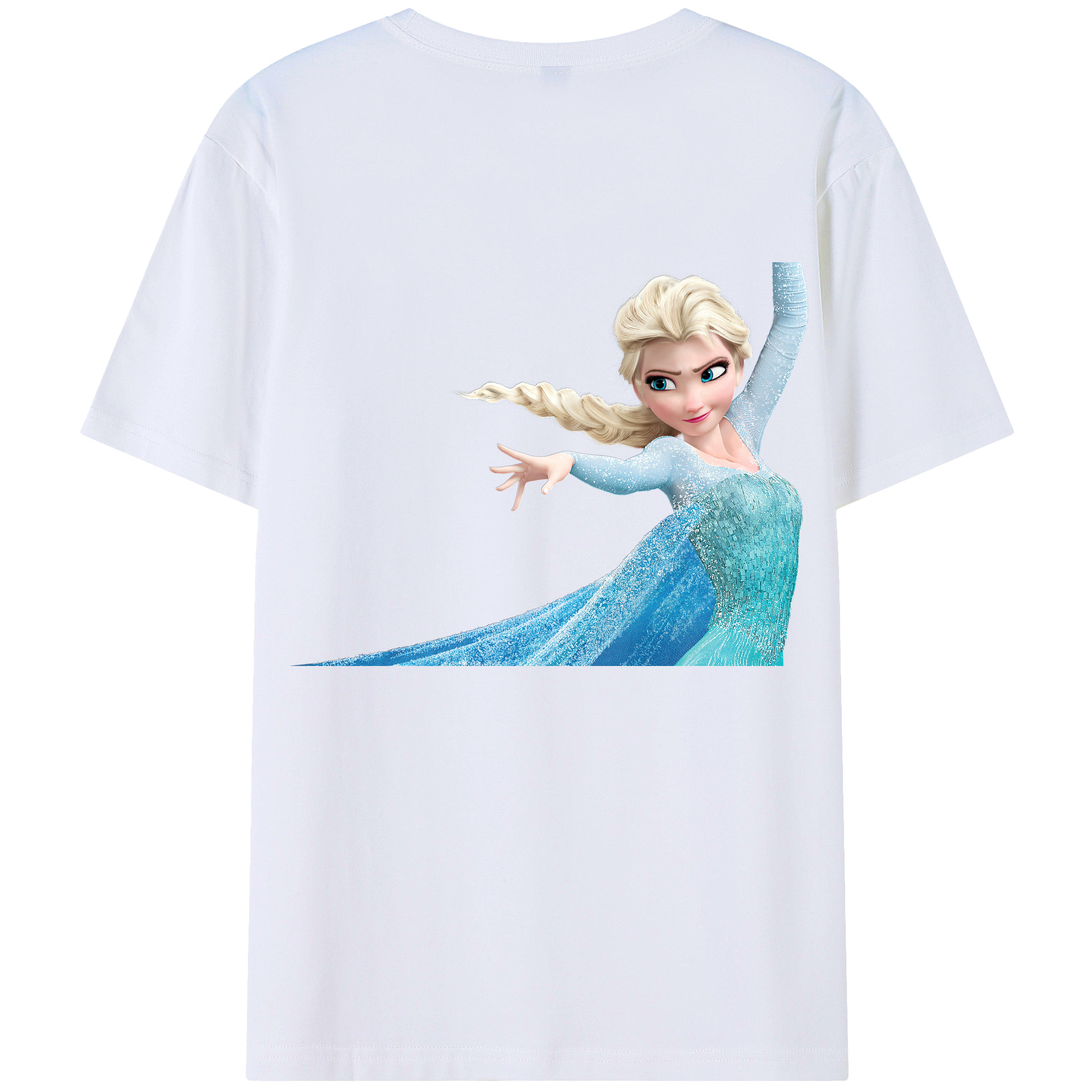（画像用） アナと雪の女王 アンナ エルサ Frozen Anna Elsa 綿100％ メンズ半袖Tシャツ（バックプリント） 通気性