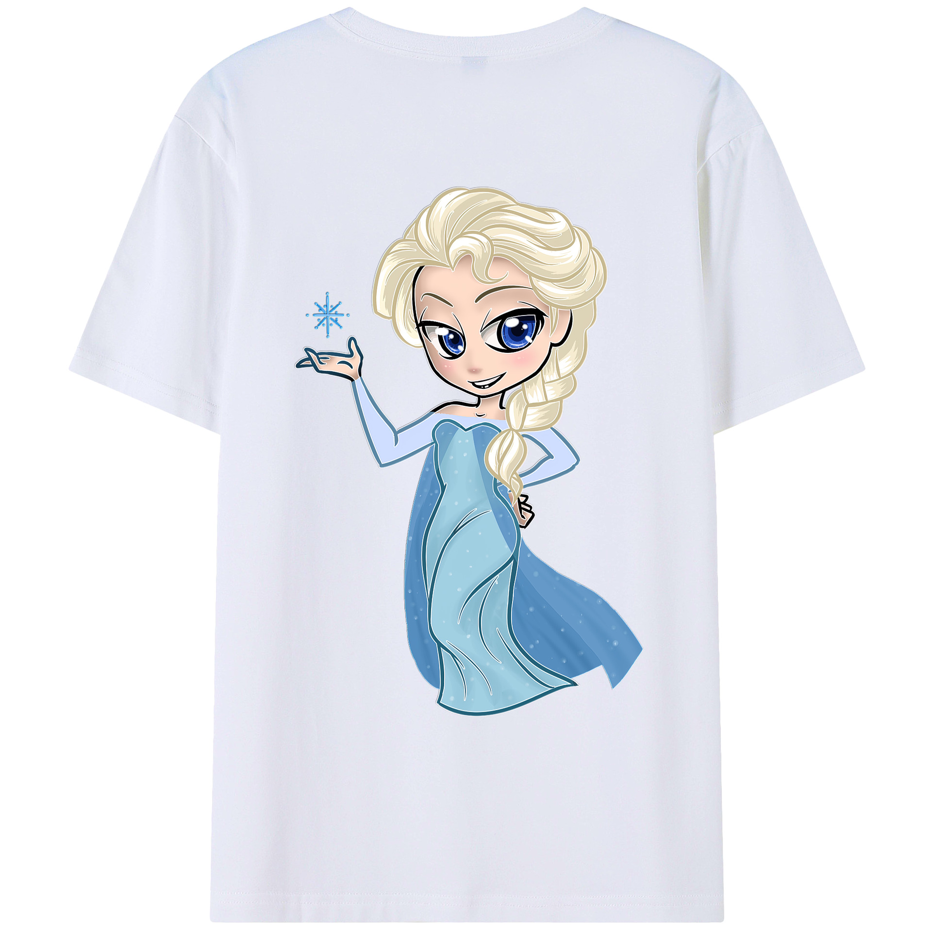 （画像用） アナと雪の女王 アンナ エルサ Frozen Anna Elsa 綿100％ メンズ半袖Tシャツ（バックプリント） 通気性