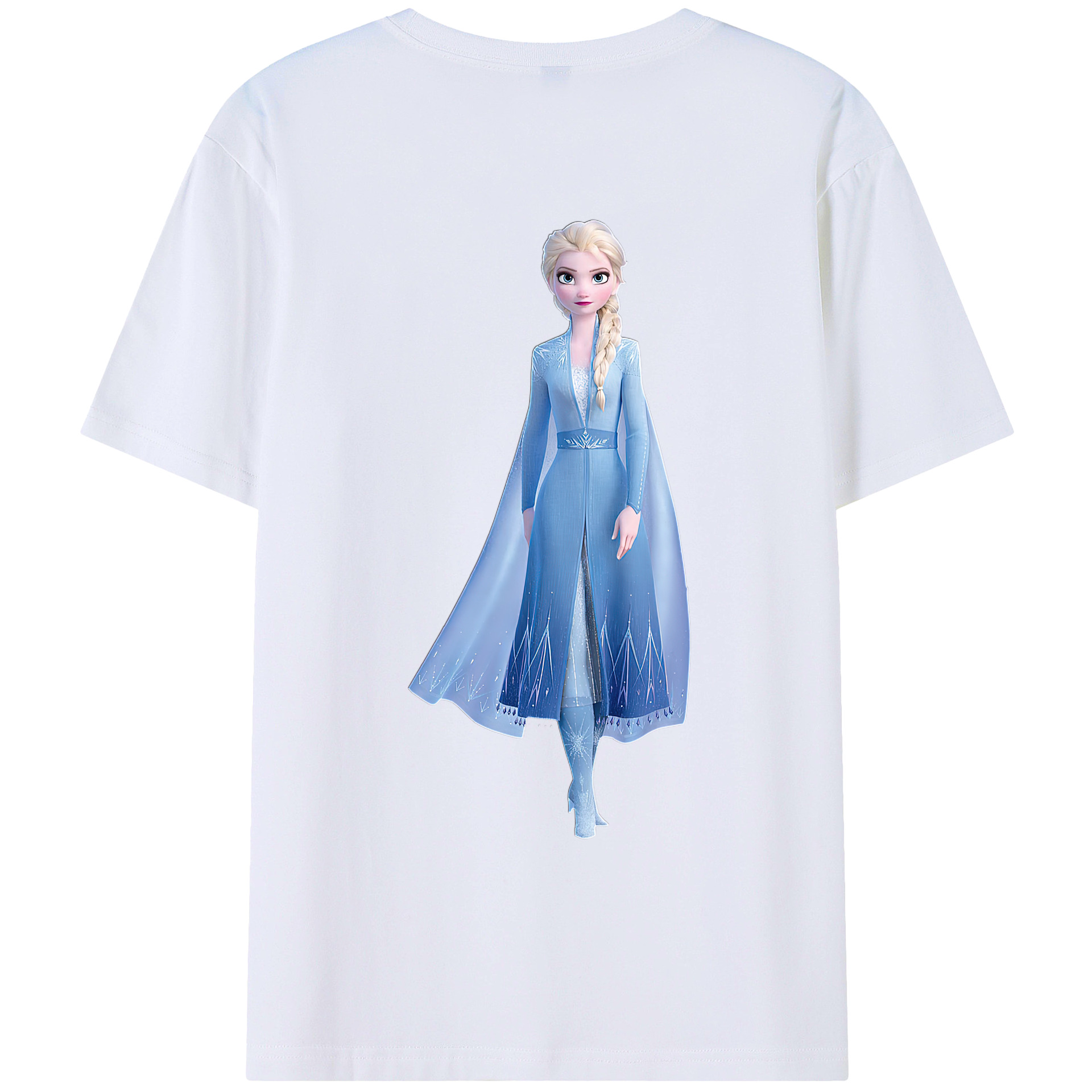 （画像用） アナと雪の女王 アンナ エルサ Frozen Anna Elsa 綿100％ メンズ半袖Tシャツ（バックプリント） 通気性