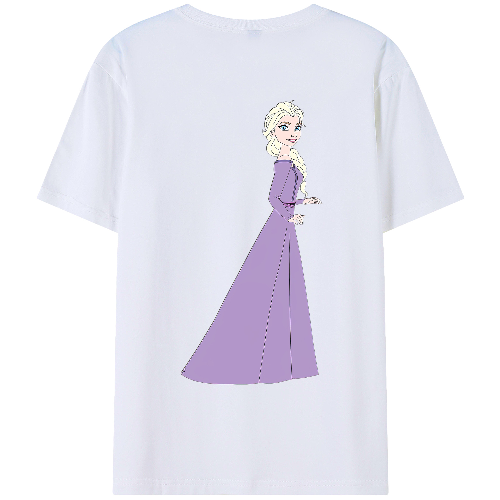 （画像用） アナと雪の女王 アンナ エルサ Frozen Anna Elsa 綿100％ メンズ半袖Tシャツ（バックプリント） 通気性