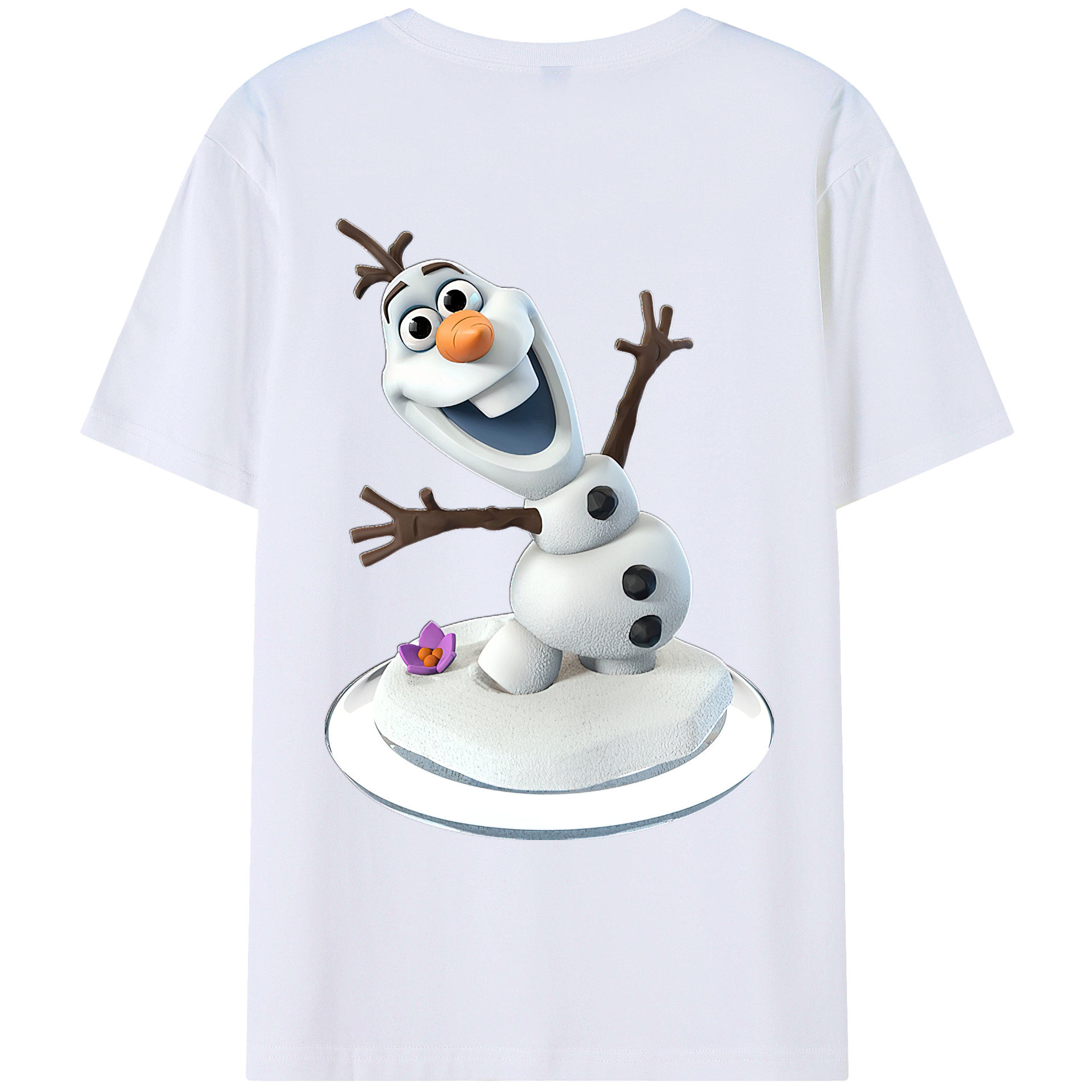 （画像用） アナと雪の女王 アンナ エルサ Frozen Anna Elsa 綿100％ メンズ半袖Tシャツ（バックプリント） 通気性