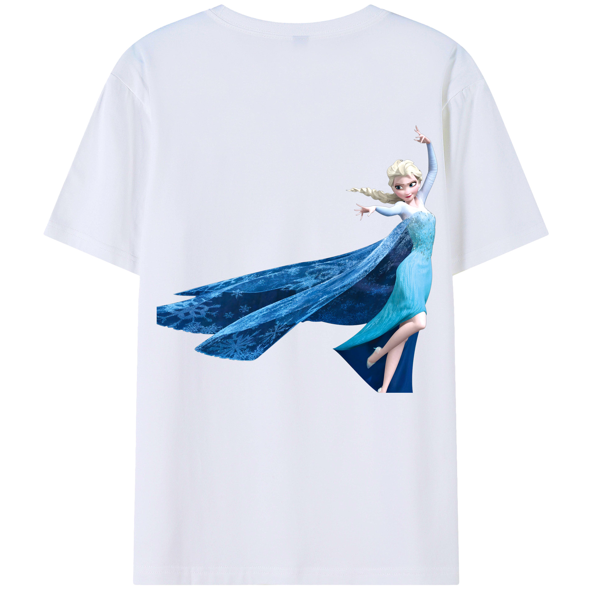 （画像用） アナと雪の女王 アンナ エルサ Frozen Anna Elsa 綿100％ メンズ半袖Tシャツ（バックプリント） 通気性