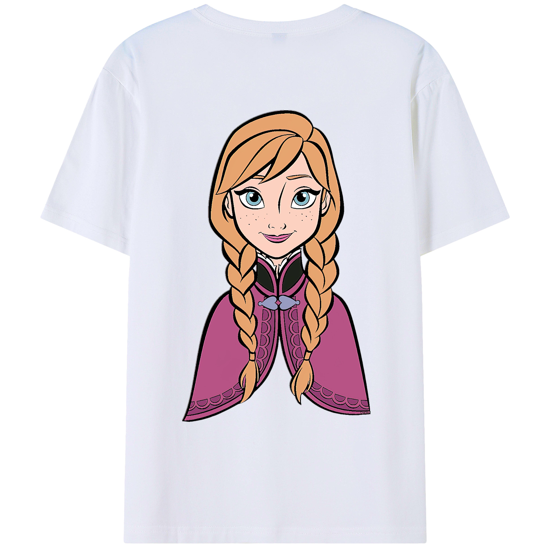 （画像用） アナと雪の女王 アンナ エルサ Frozen Anna Elsa 綿100％ メンズ半袖Tシャツ（バックプリント） 通気性