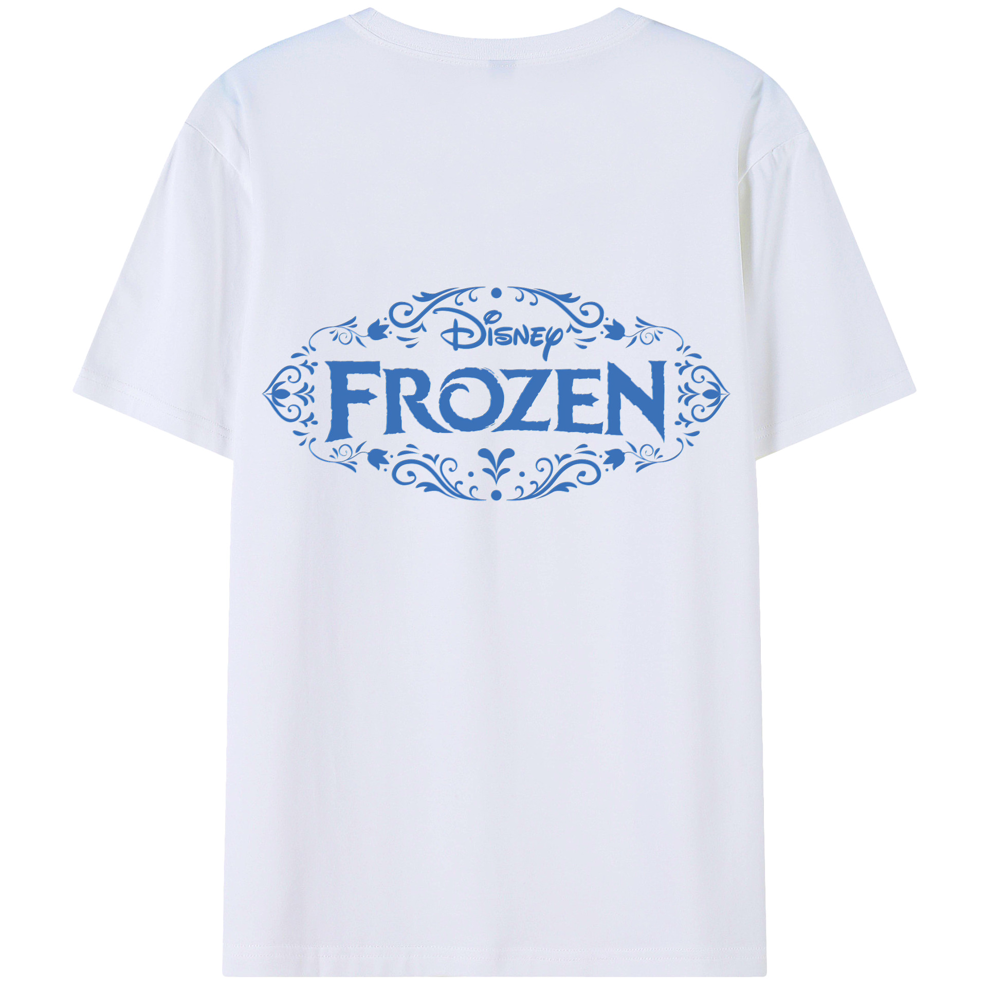 （画像用） アナと雪の女王 アンナ エルサ Frozen Anna Elsa 綿100％ メンズ半袖Tシャツ（バックプリント） 通気性