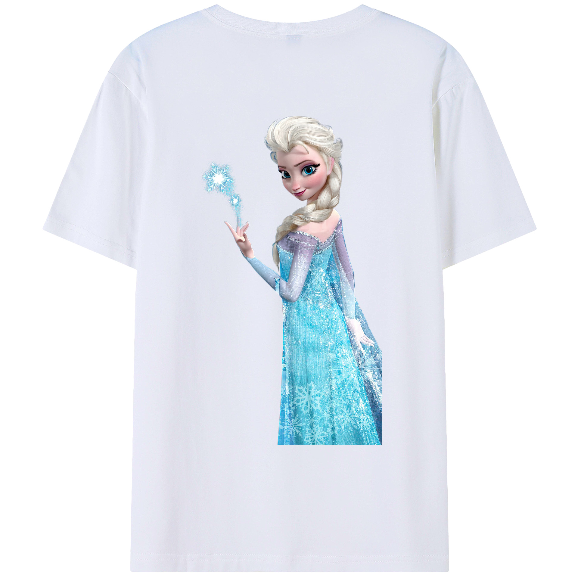 （画像用） アナと雪の女王 アンナ エルサ Frozen Anna Elsa 綿100％ メンズ半袖Tシャツ（バックプリント） 通気性