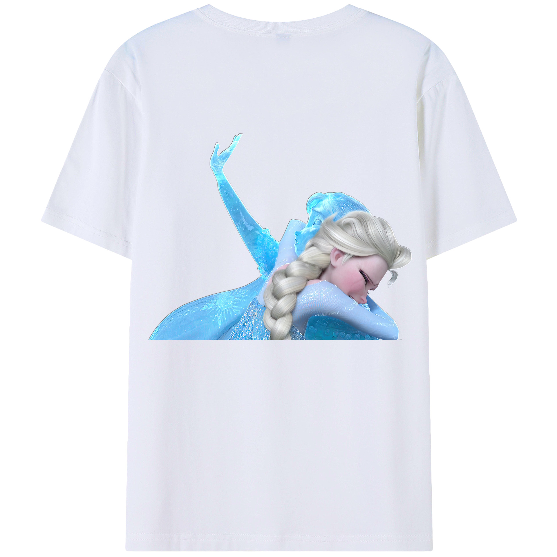 （画像用） アナと雪の女王 アンナ エルサ Frozen Anna Elsa 綿100％ メンズ半袖Tシャツ（バックプリント） 通気性