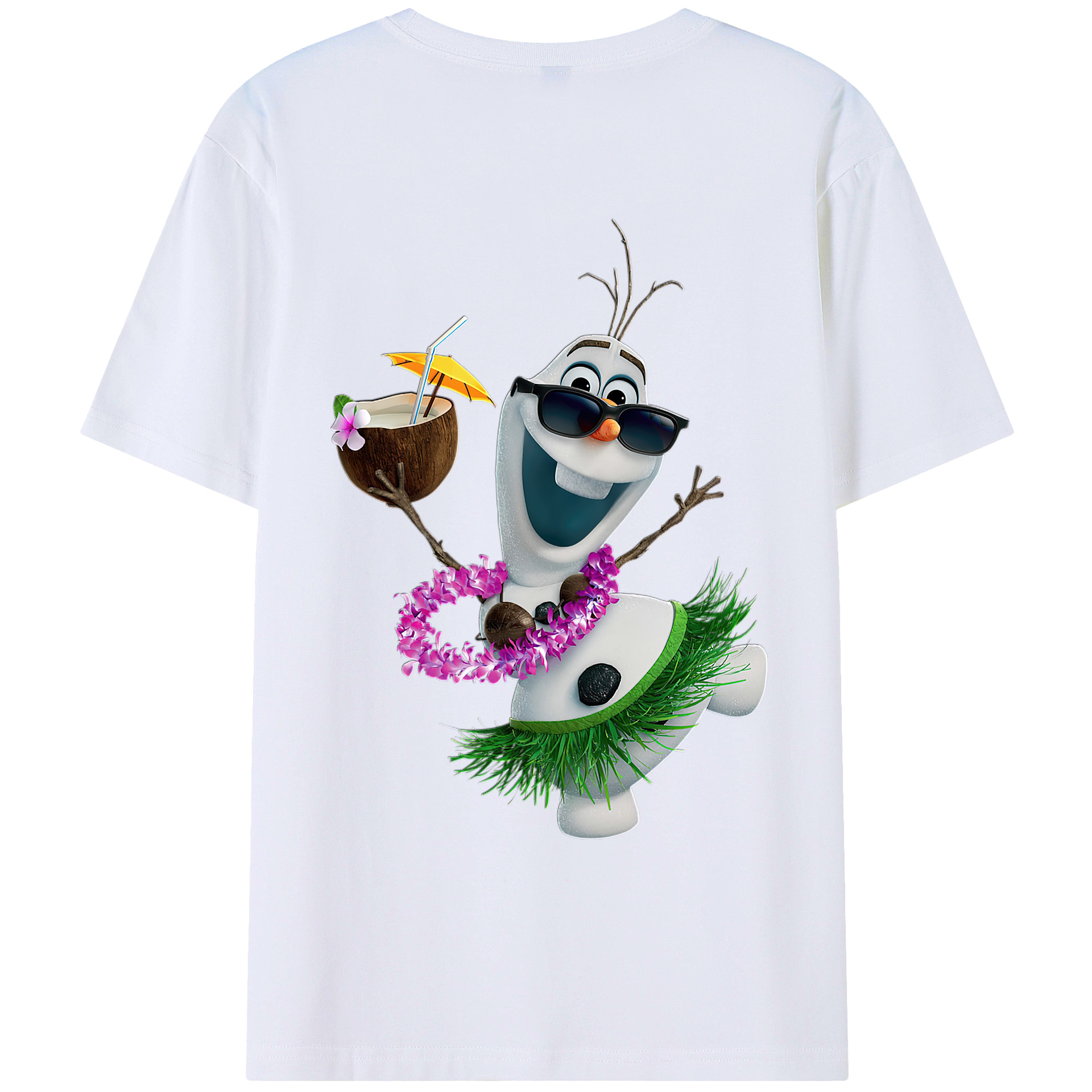 （画像用） アナと雪の女王 アンナ エルサ Frozen Anna Elsa 綿100％ メンズ半袖Tシャツ（バックプリント） 通気性