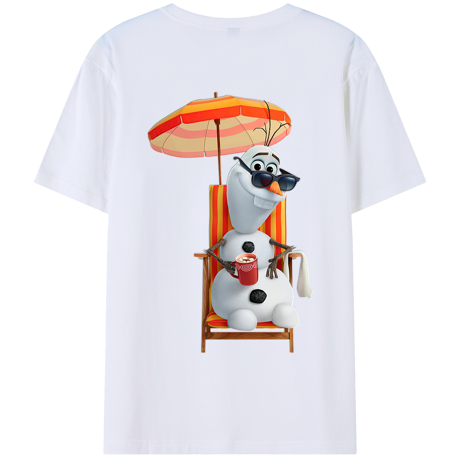 （画像用） アナと雪の女王 アンナ エルサ Frozen Anna Elsa 綿100％ メンズ半袖Tシャツ（バックプリント） 通気性