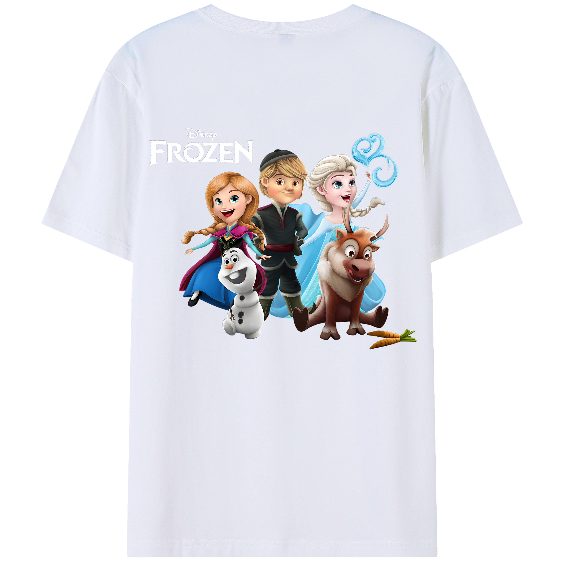 （画像用） アナと雪の女王 アンナ エルサ Frozen Anna Elsa 綿100％ メンズ半袖Tシャツ（バックプリント） 通気性