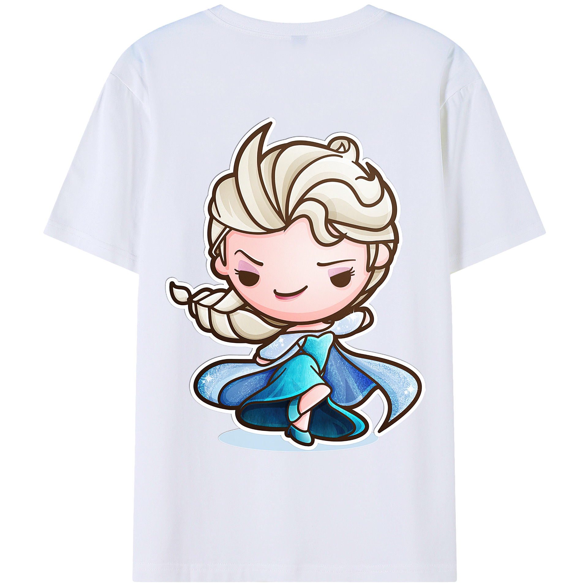 （画像用） アナと雪の女王 アンナ エルサ Frozen Anna Elsa 綿100％ メンズ半袖Tシャツ（バックプリント） 通気性