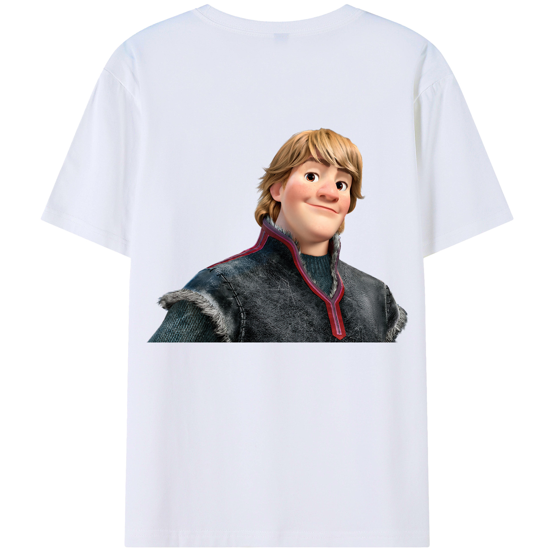 （画像用） アナと雪の女王 アンナ エルサ Frozen Anna Elsa 綿100％ メンズ半袖Tシャツ（バックプリント） 通気性
