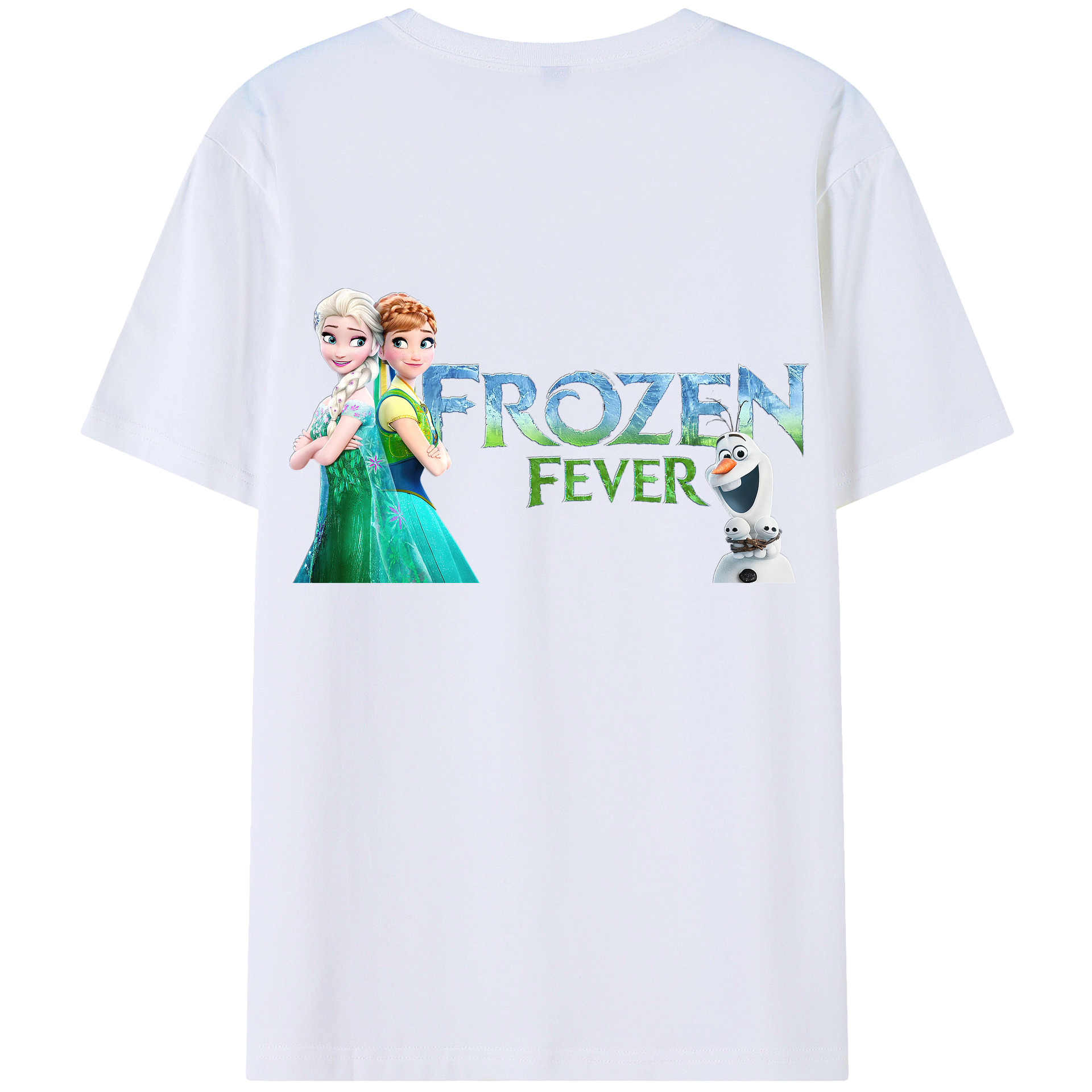 （画像用） アナと雪の女王 アンナ エルサ Frozen Anna Elsa 綿100％ メンズ半袖Tシャツ（バックプリント） 通気性