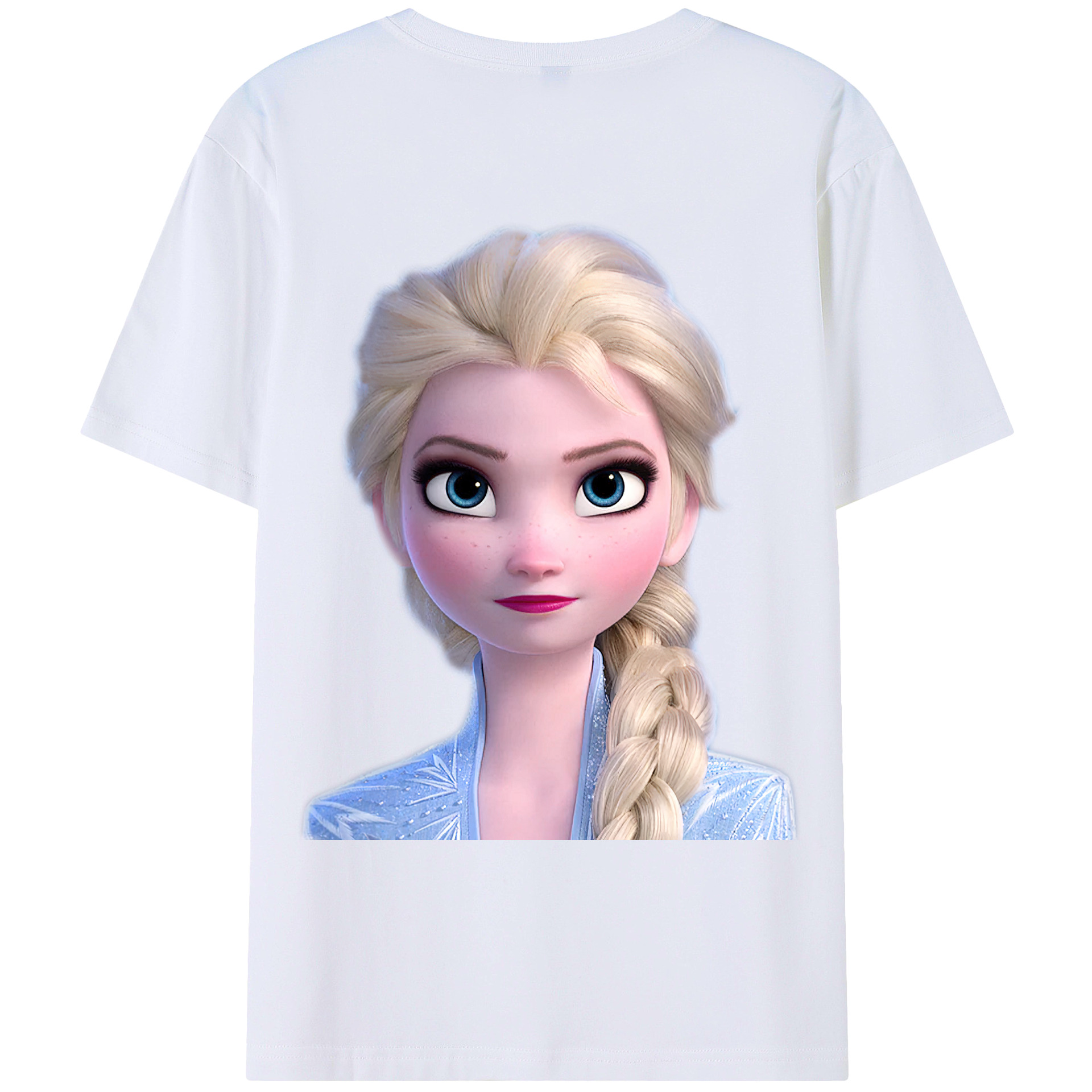 （画像用） アナと雪の女王 アンナ エルサ Frozen Anna Elsa 綿100％ メンズ半袖Tシャツ（バックプリント） 通気性