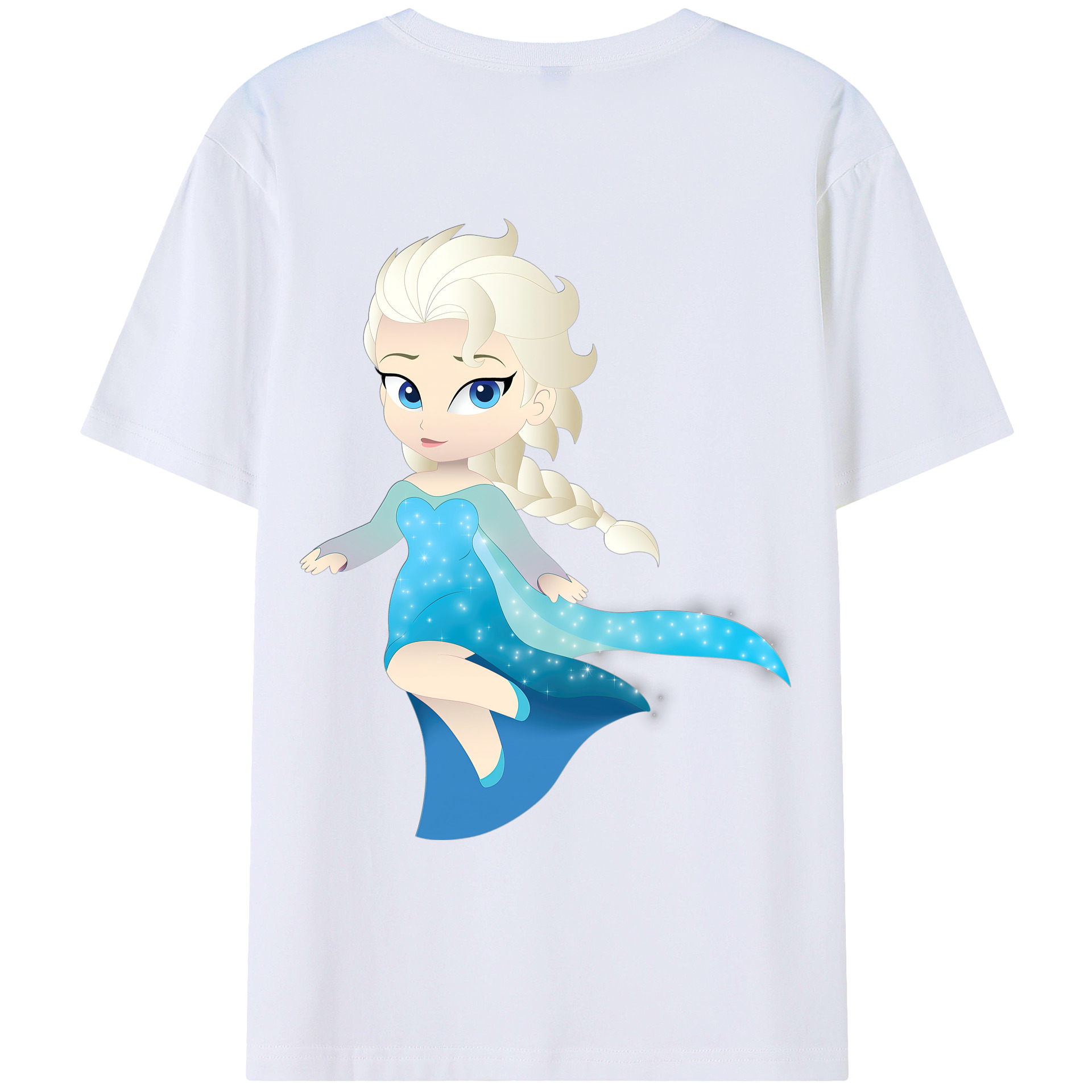 （画像用） アナと雪の女王 アンナ エルサ Frozen Anna Elsa 綿100％ メンズ半袖Tシャツ（バックプリント） 通気性