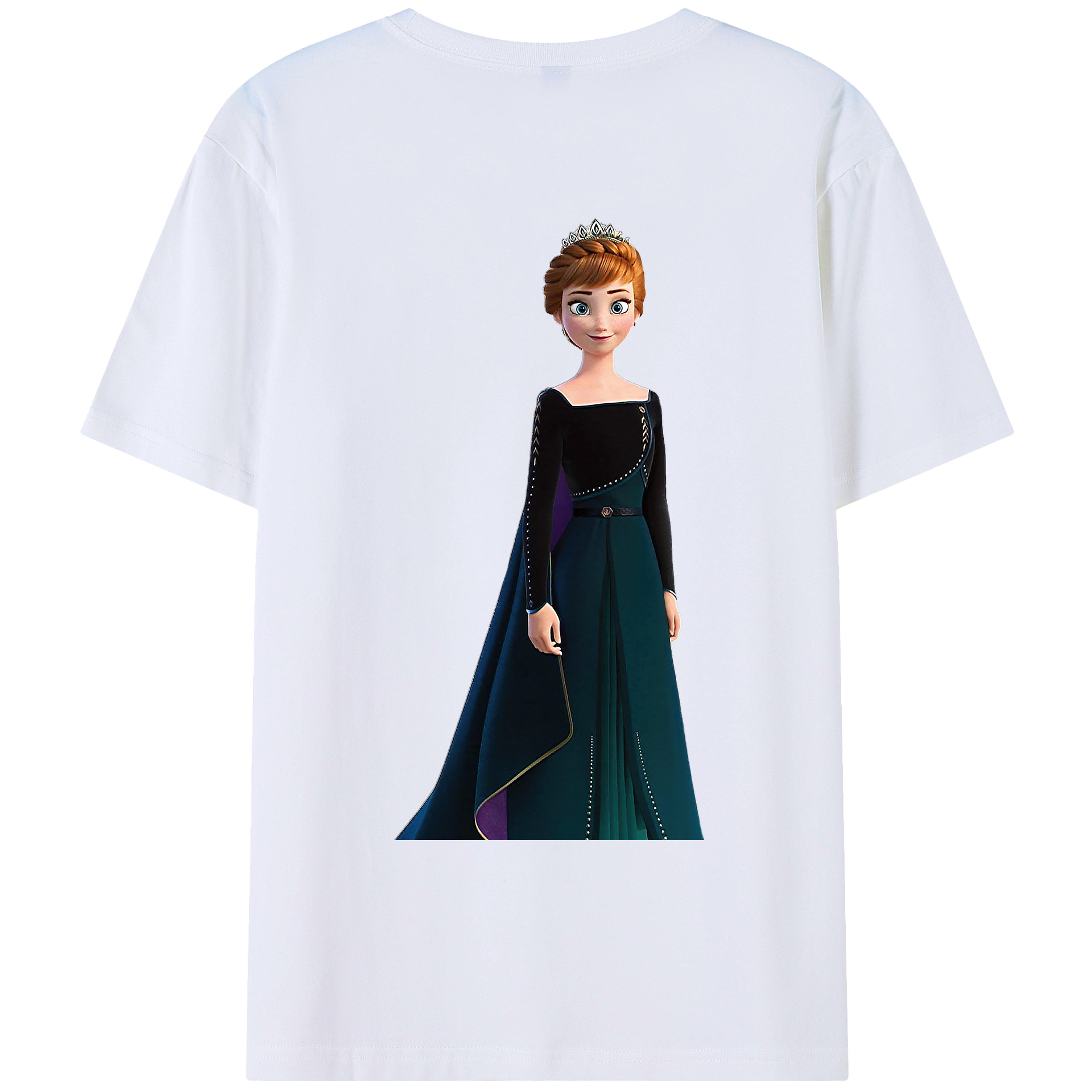 （画像用） アナと雪の女王 アンナ エルサ Frozen Anna Elsa 綿100％ メンズ半袖Tシャツ（バックプリント） 通気性