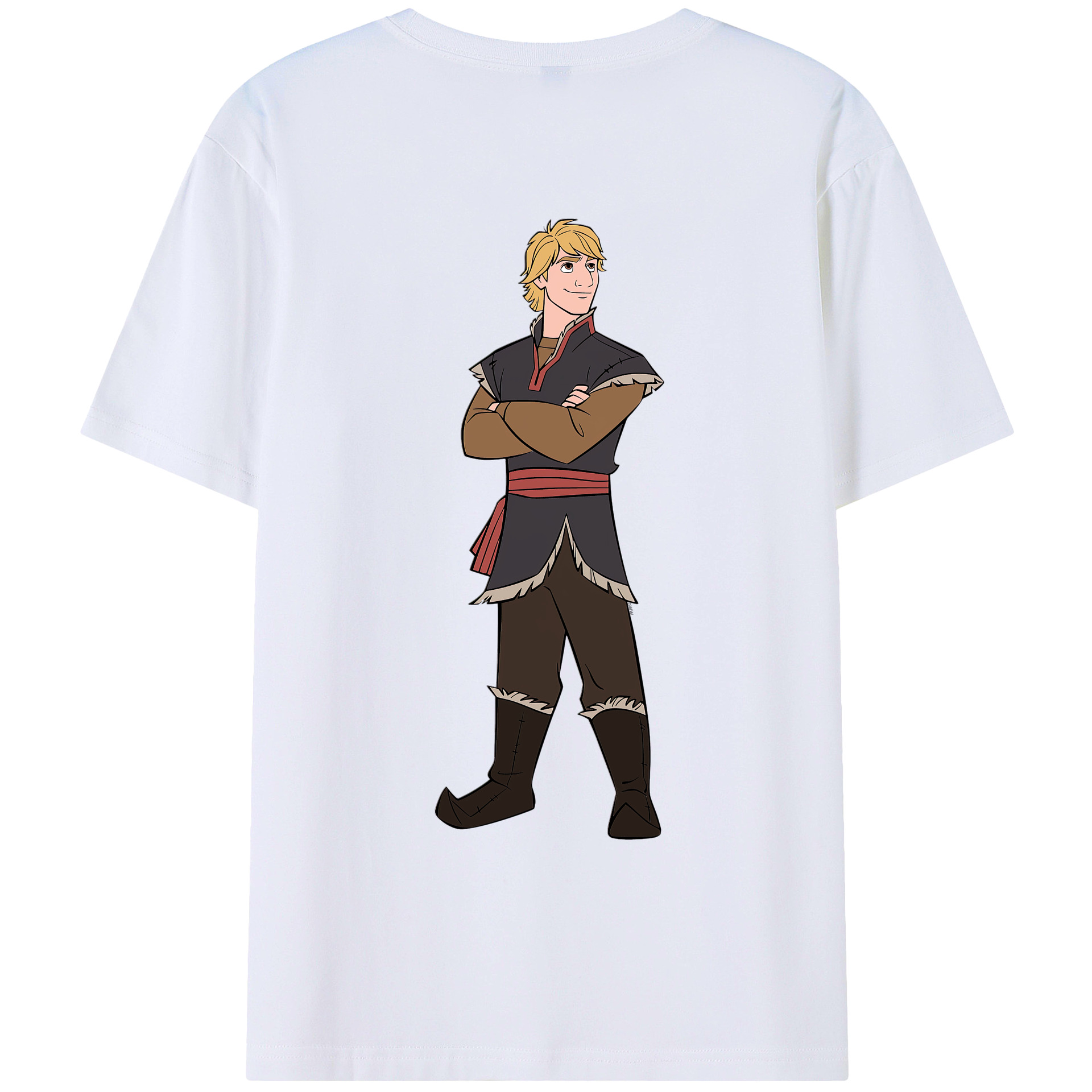 （画像用） アナと雪の女王 アンナ エルサ Frozen Anna Elsa 綿100％ メンズ半袖Tシャツ（バックプリント） 通気性