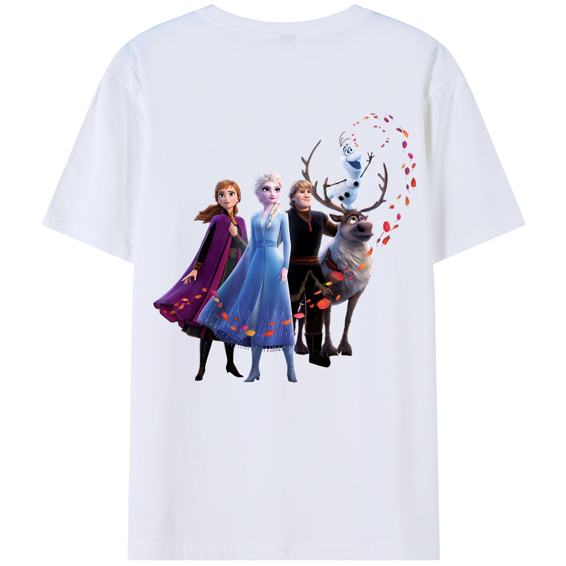 （画像用） アナと雪の女王 アンナ エルサ Frozen Anna Elsa 綿100％ メンズ半袖Tシャツ（バックプリント） 通気性