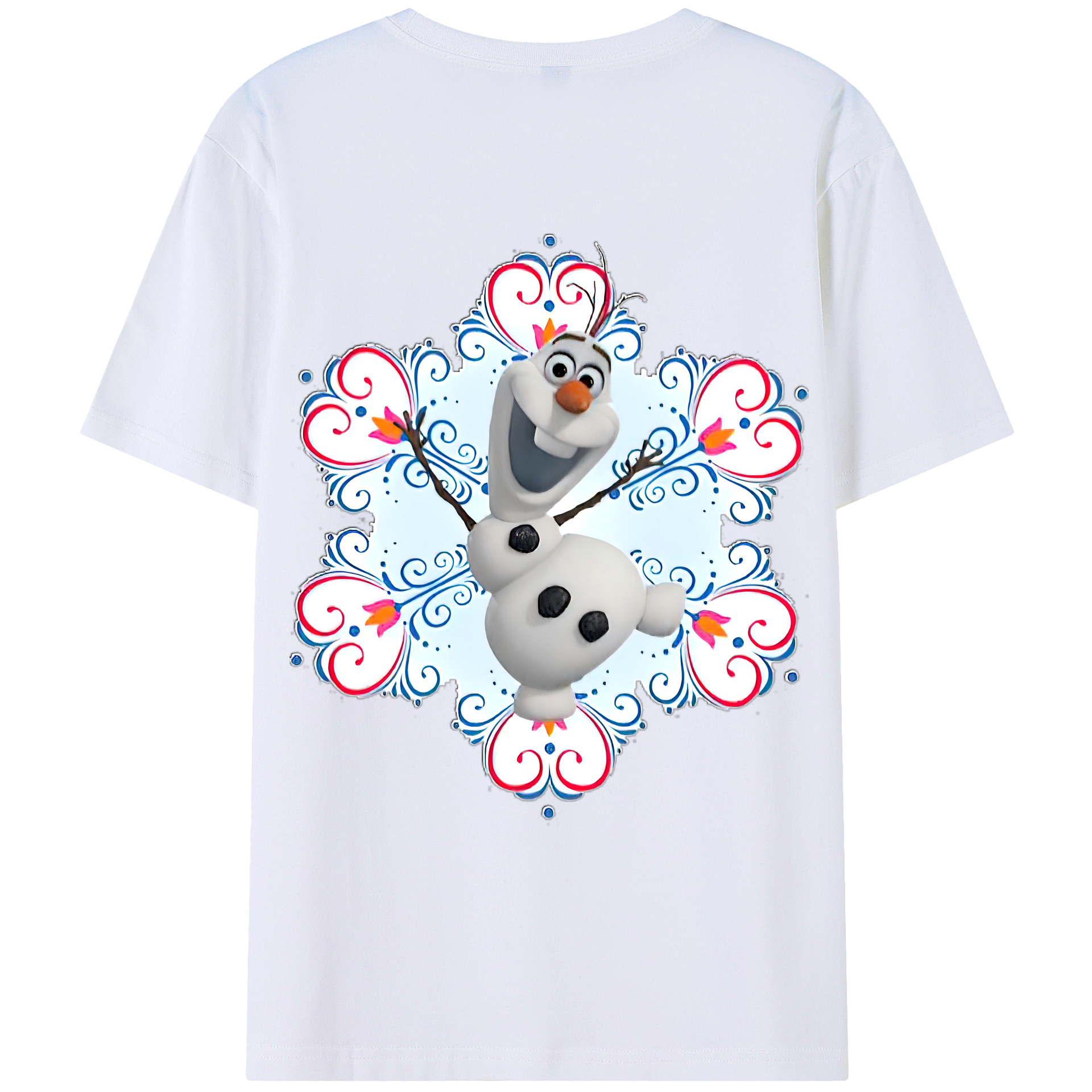（画像用） アナと雪の女王 アンナ エルサ Frozen Anna Elsa 綿100％ メンズ半袖Tシャツ（バックプリント） 通気性