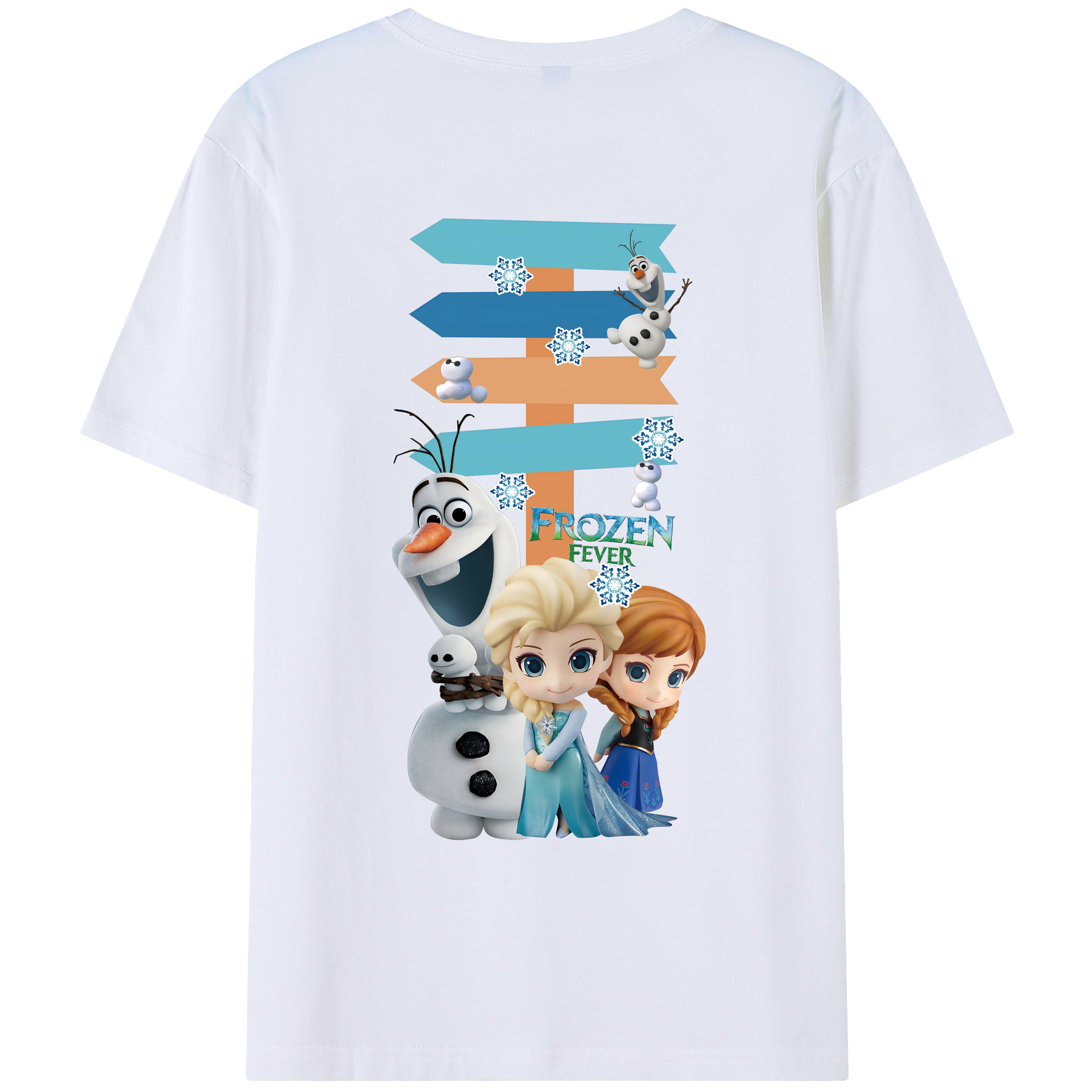 （画像用） アナと雪の女王 アンナ エルサ Frozen Anna Elsa 綿100％ メンズ半袖Tシャツ（バックプリント） 通気性