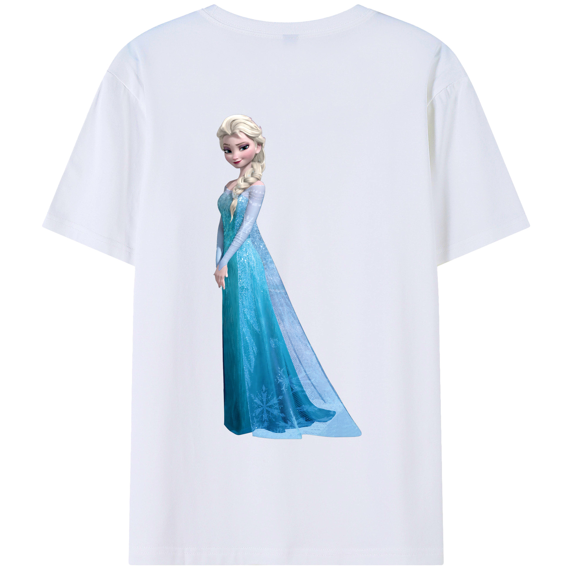 （画像用） アナと雪の女王 アンナ エルサ Frozen Anna Elsa 綿100％ メンズ半袖Tシャツ（バックプリント） 通気性