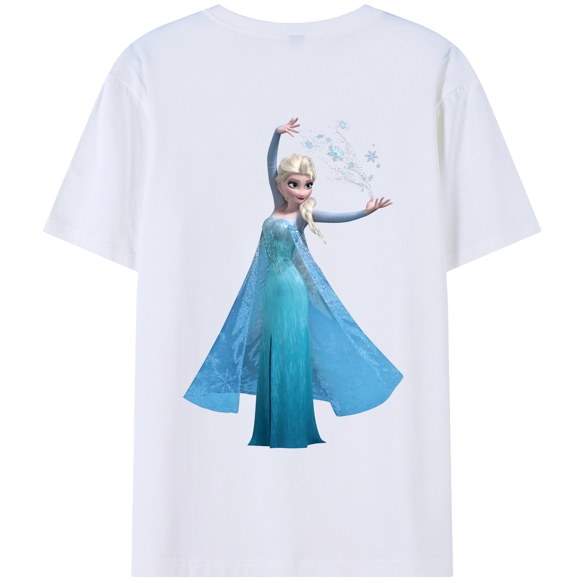 （画像用） アナと雪の女王 アンナ エルサ Frozen Anna Elsa 綿100％ メンズ半袖Tシャツ（バックプリント） 通気性