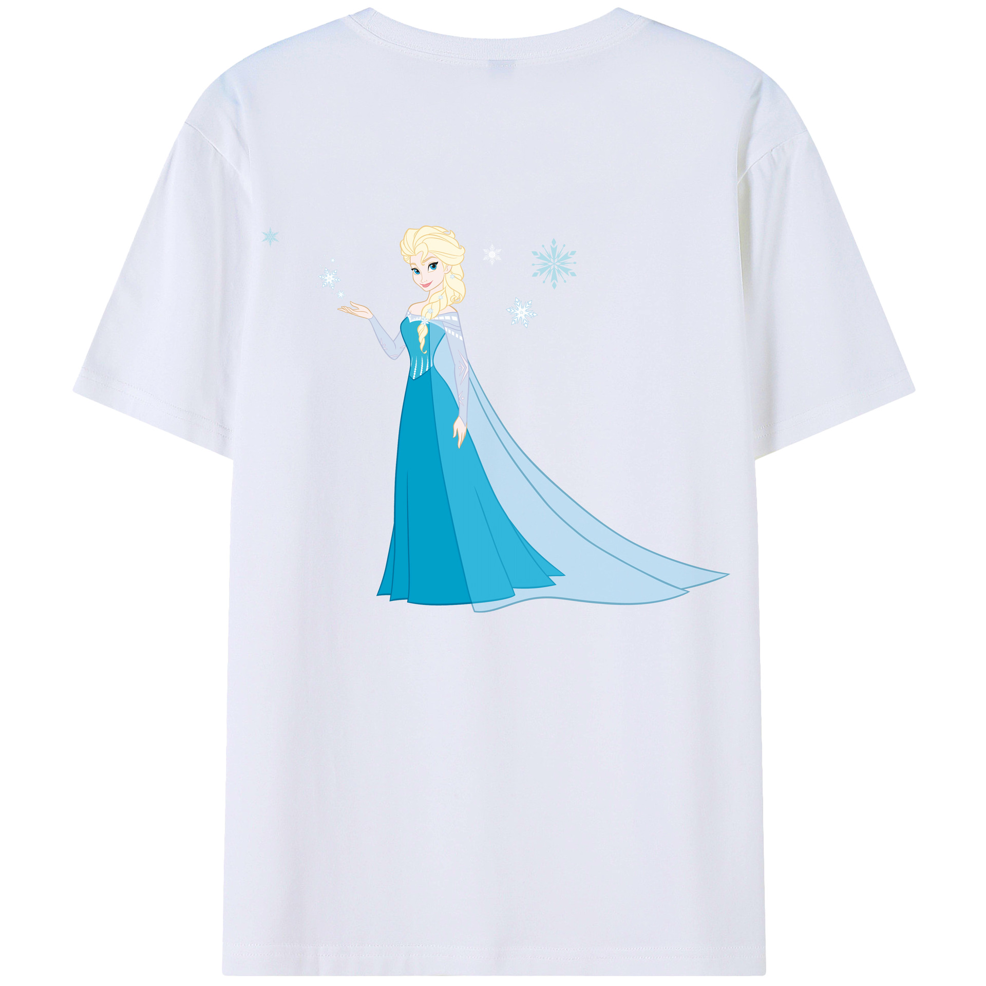 （画像用） アナと雪の女王 アンナ エルサ Frozen Anna Elsa 綿100％ メンズ半袖Tシャツ（バックプリント） 通気性
