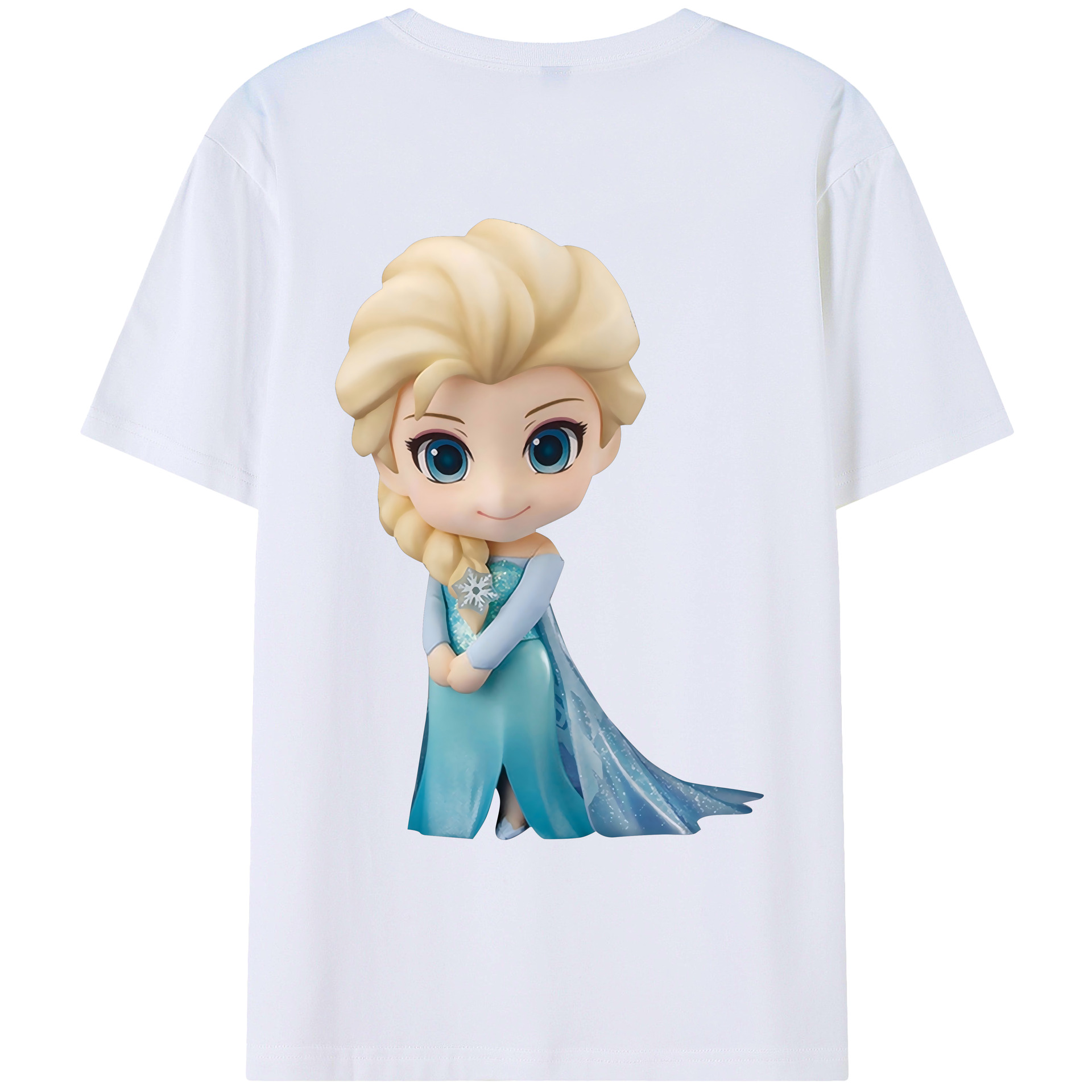 （画像用） アナと雪の女王 アンナ エルサ Frozen Anna Elsa 綿100％ メンズ半袖Tシャツ（バックプリント） 通気性