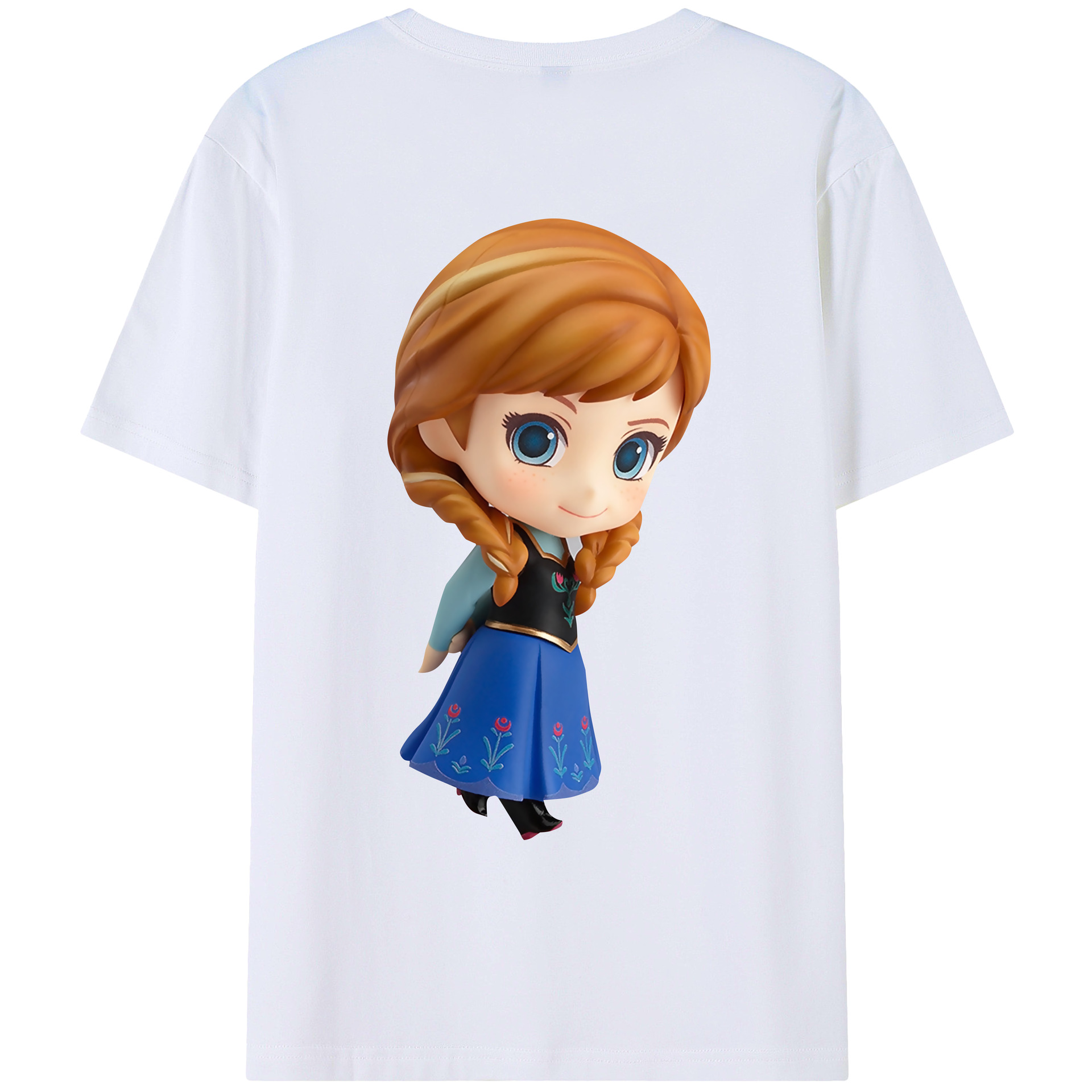 （画像用） アナと雪の女王 アンナ エルサ Frozen Anna Elsa 綿100％ メンズ半袖Tシャツ（バックプリント） 通気性