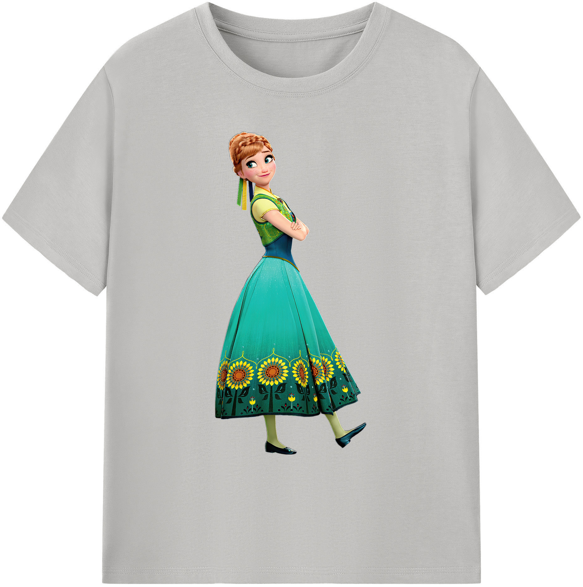 （画像用） アナと雪の女王 アンナ エルサ Frozen Anna Elsa 綿100％ メンズ半袖Tシャツ｜肌触りやわらか＆通気性