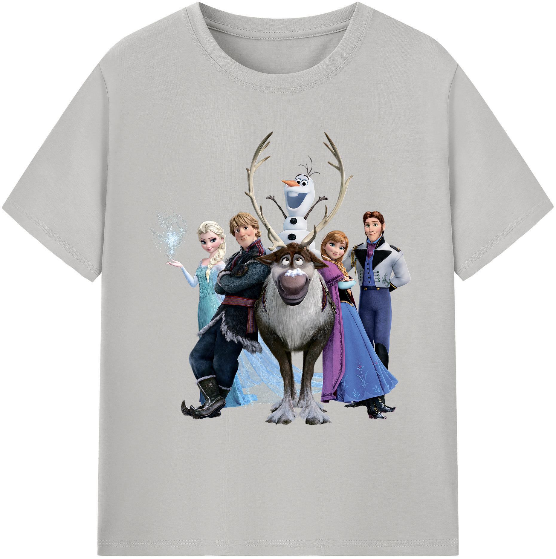 （画像用） アナと雪の女王 アンナ エルサ Frozen Anna Elsa 綿100％ メンズ半袖Tシャツ｜肌触りやわらか＆通気性