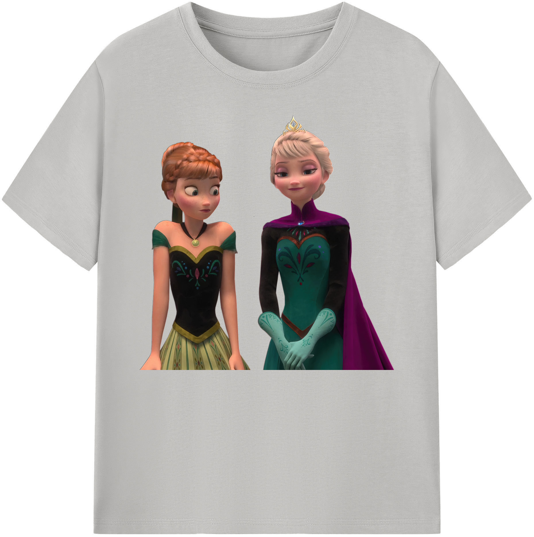 （画像用） アナと雪の女王 アンナ エルサ Frozen Anna Elsa 綿100％ メンズ半袖Tシャツ｜肌触りやわらか＆通気性