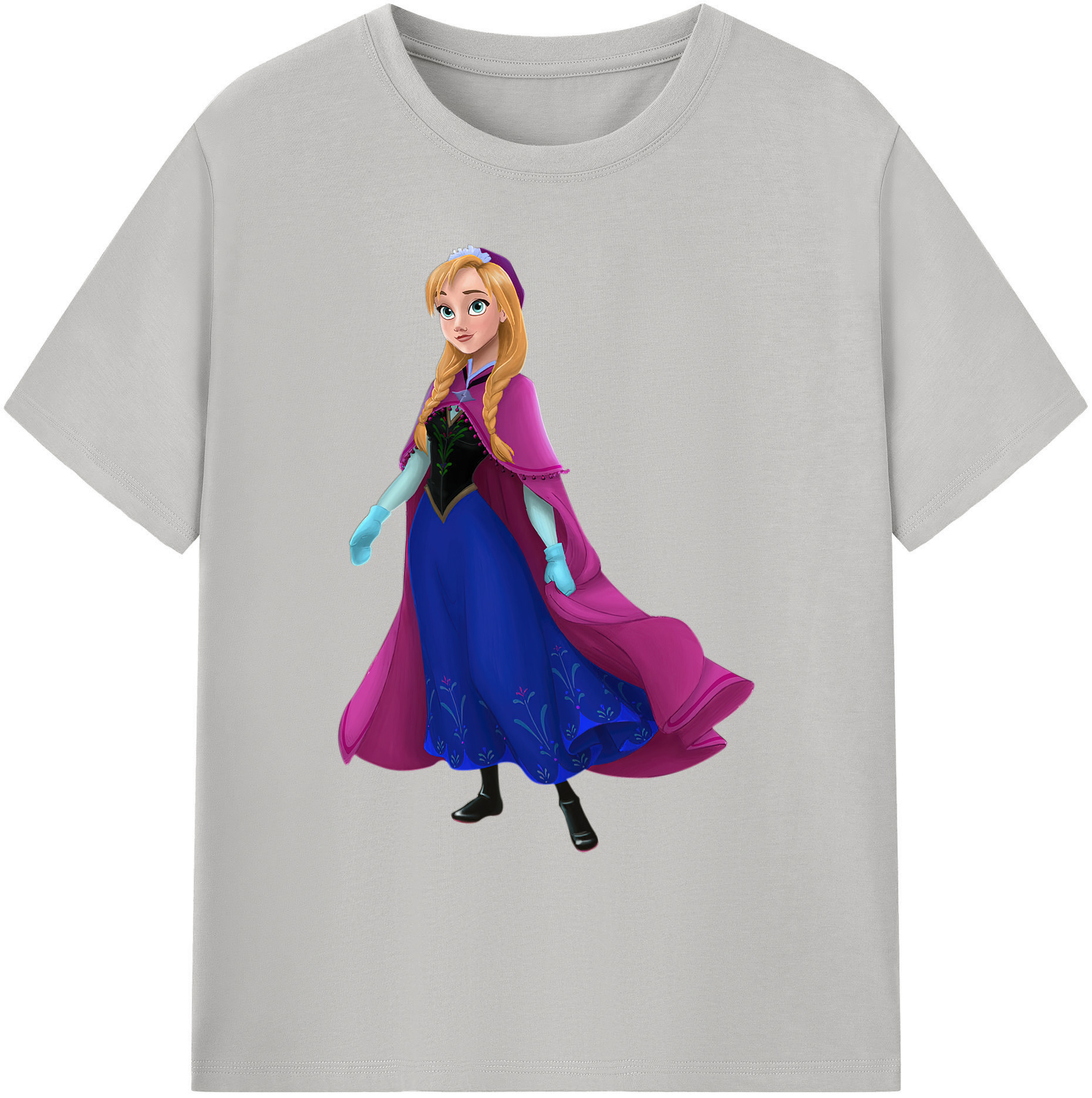 （画像用） アナと雪の女王 アンナ エルサ Frozen Anna Elsa 綿100％ メンズ半袖Tシャツ｜肌触りやわらか＆通気性