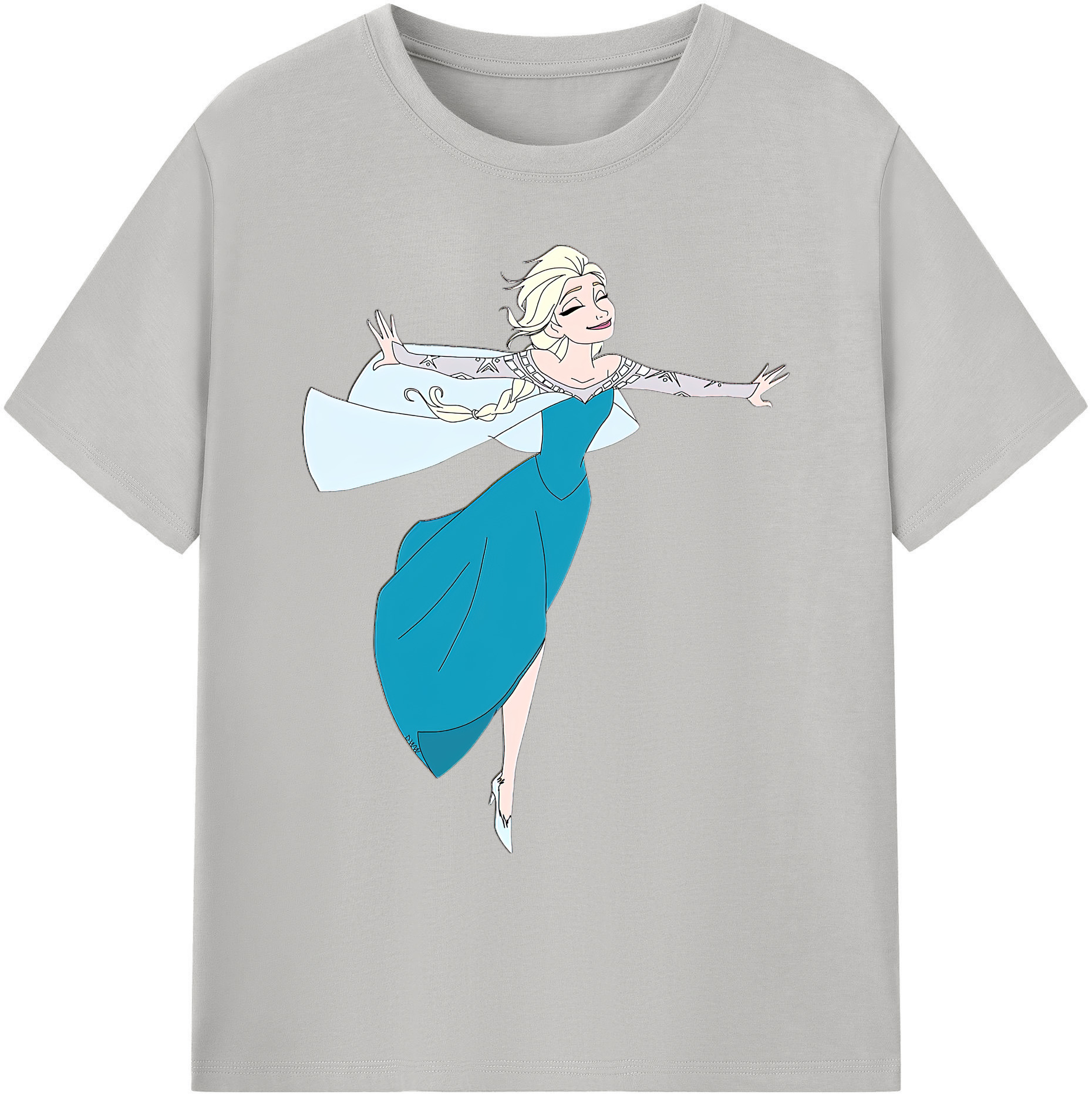 （画像用） アナと雪の女王 アンナ エルサ Frozen Anna Elsa 綿100％ メンズ半袖Tシャツ｜肌触りやわらか＆通気性