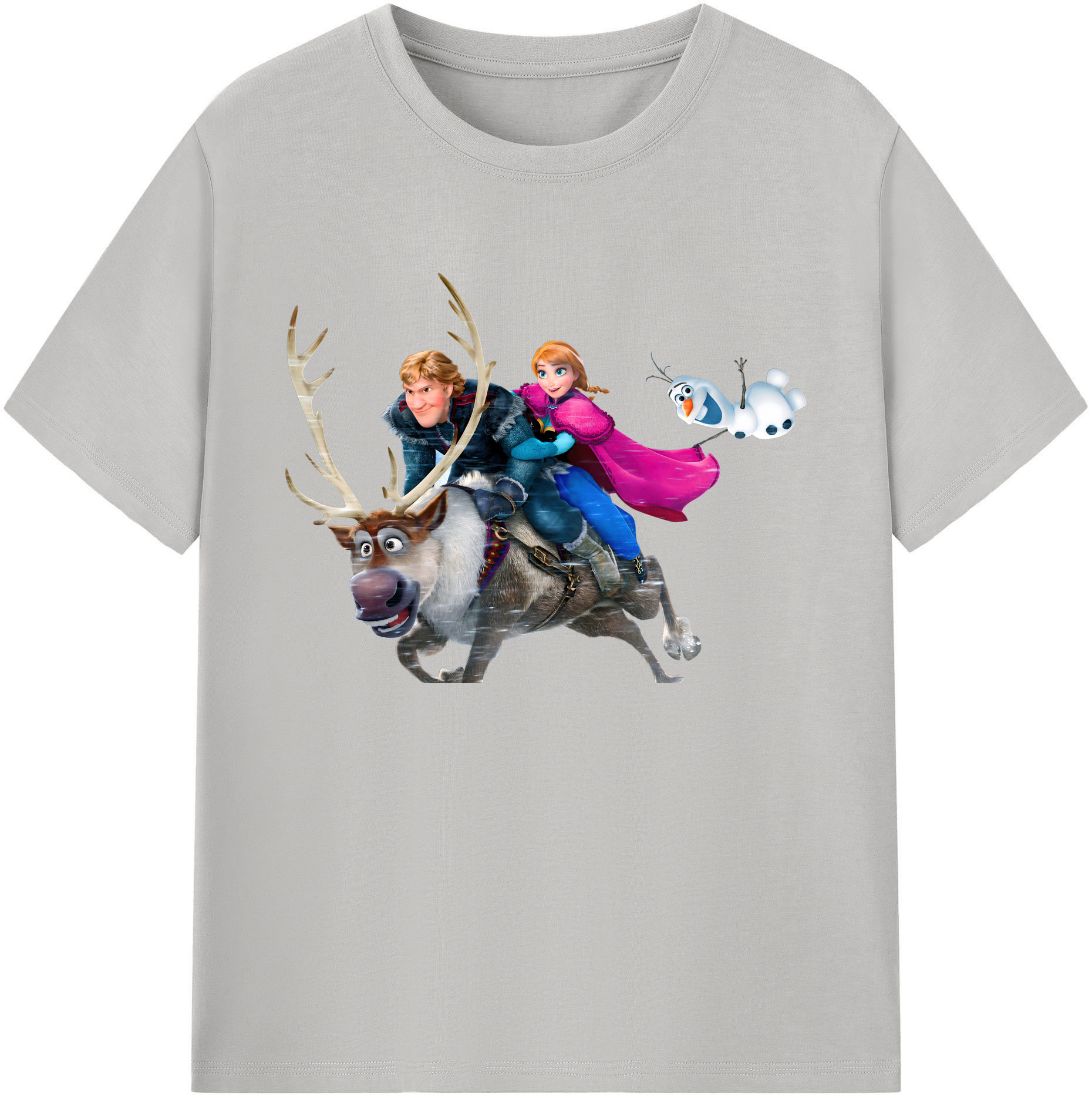 （画像用） アナと雪の女王 アンナ エルサ Frozen Anna Elsa 綿100％ メンズ半袖Tシャツ｜肌触りやわらか＆通気性