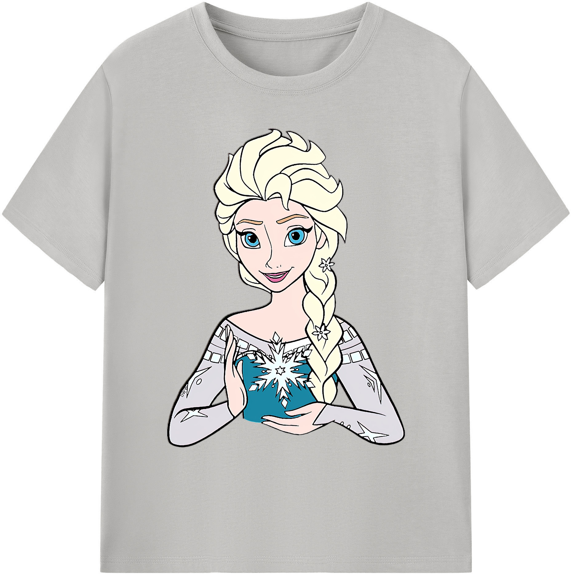 （画像用） アナと雪の女王 アンナ エルサ Frozen Anna Elsa 綿100％ メンズ半袖Tシャツ｜肌触りやわらか＆通気性