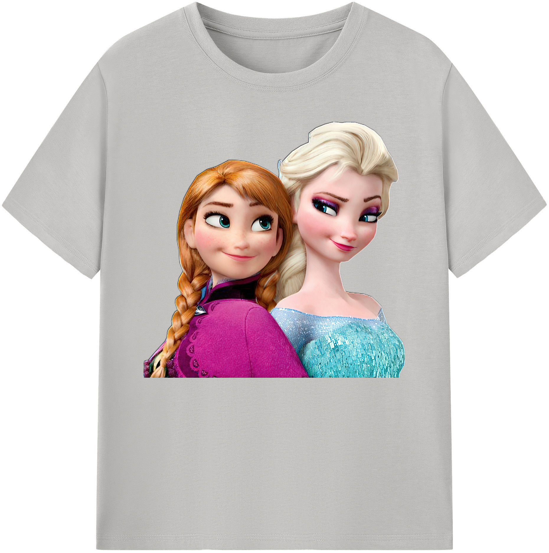 （画像用） アナと雪の女王 アンナ エルサ Frozen Anna Elsa 綿100％ メンズ半袖Tシャツ｜肌触りやわらか＆通気性