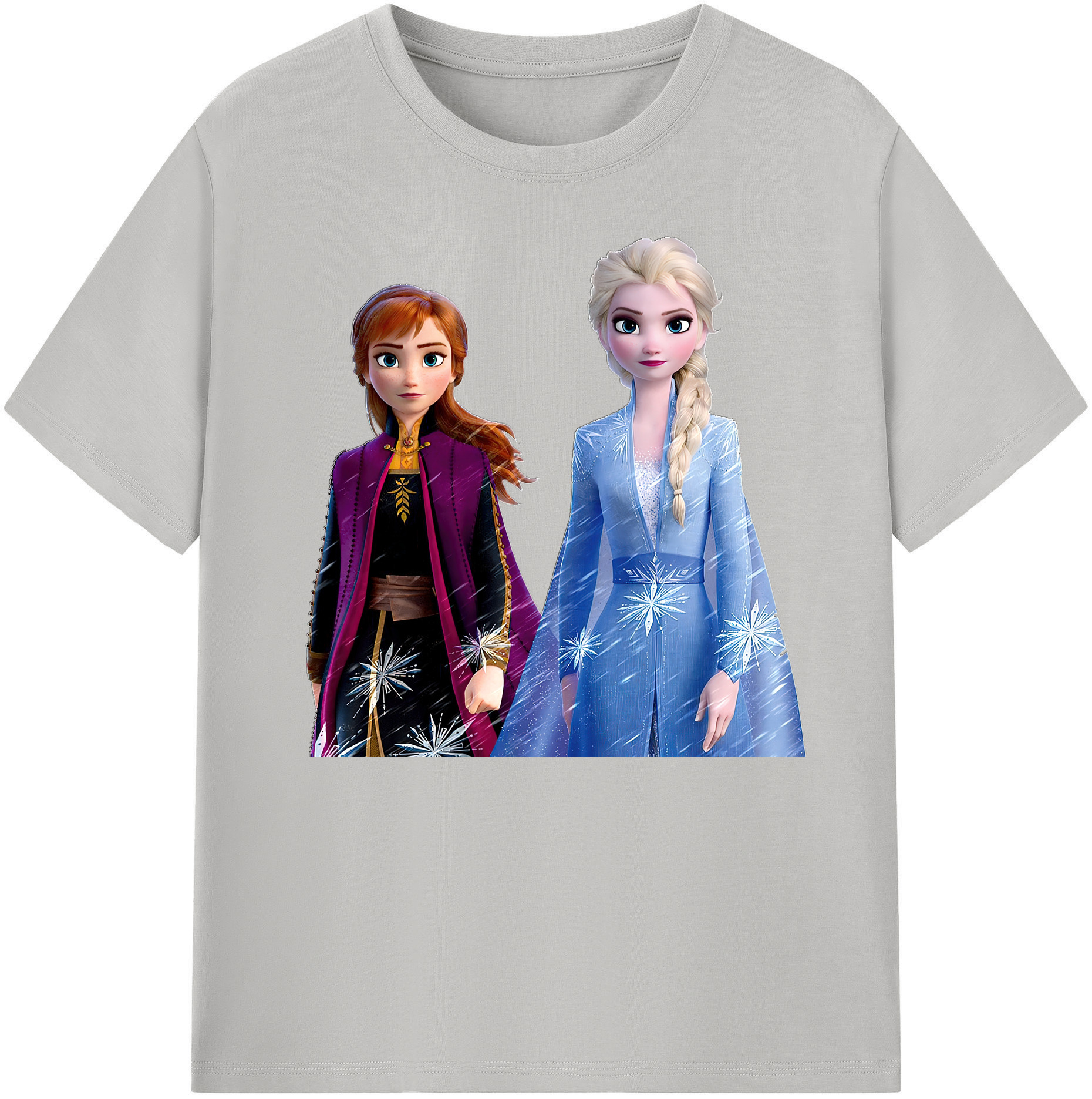 （画像用） アナと雪の女王 アンナ エルサ Frozen Anna Elsa 綿100％ メンズ半袖Tシャツ｜肌触りやわらか＆通気性