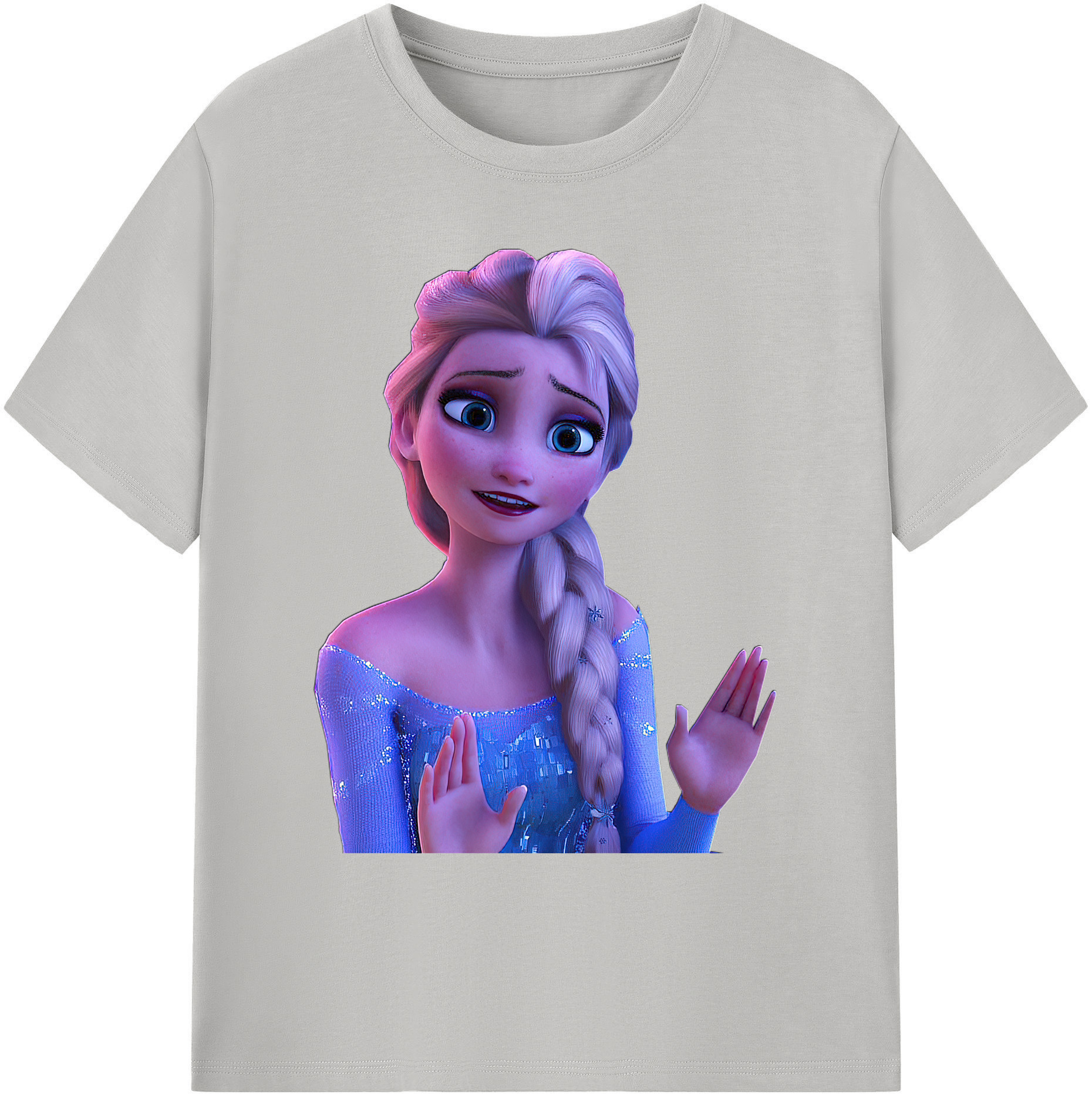 （画像用） アナと雪の女王 アンナ エルサ Frozen Anna Elsa 綿100％ メンズ半袖Tシャツ｜肌触りやわらか＆通気性
