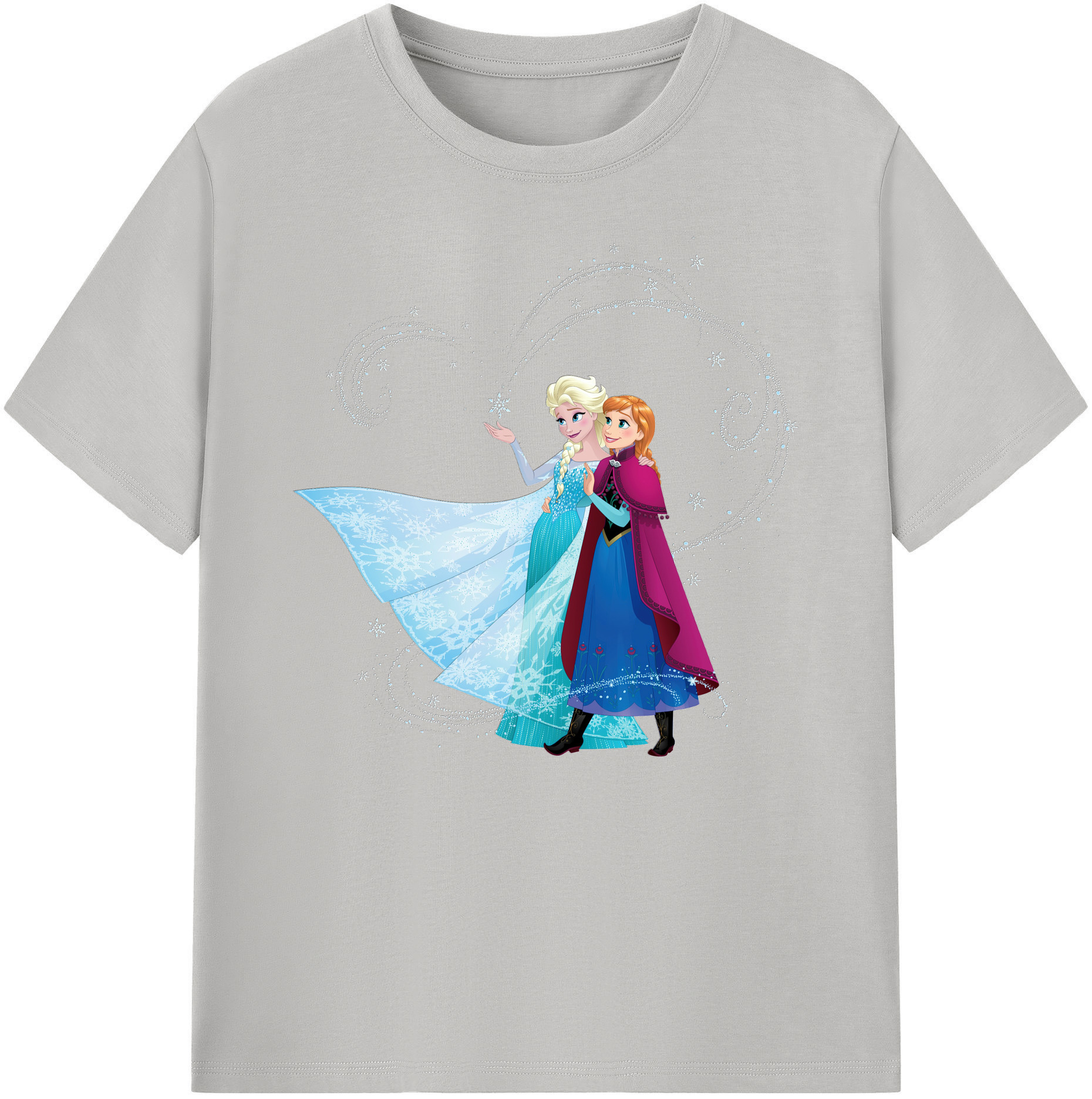 （画像用） アナと雪の女王 アンナ エルサ Frozen Anna Elsa 綿100％ メンズ半袖Tシャツ｜肌触りやわらか＆通気性