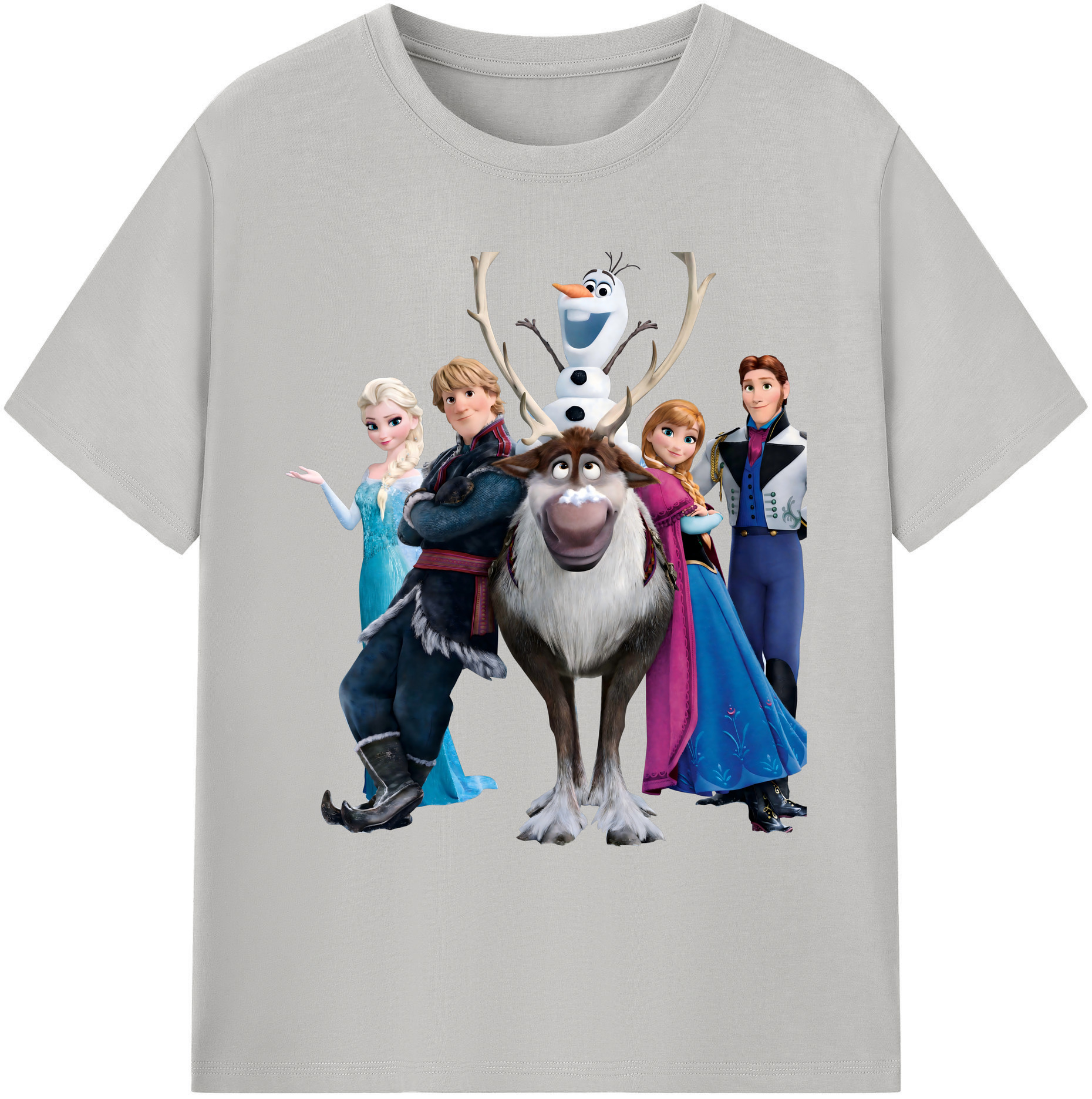 （画像用） アナと雪の女王 アンナ エルサ Frozen Anna Elsa 綿100％ メンズ半袖Tシャツ｜肌触りやわらか＆通気性