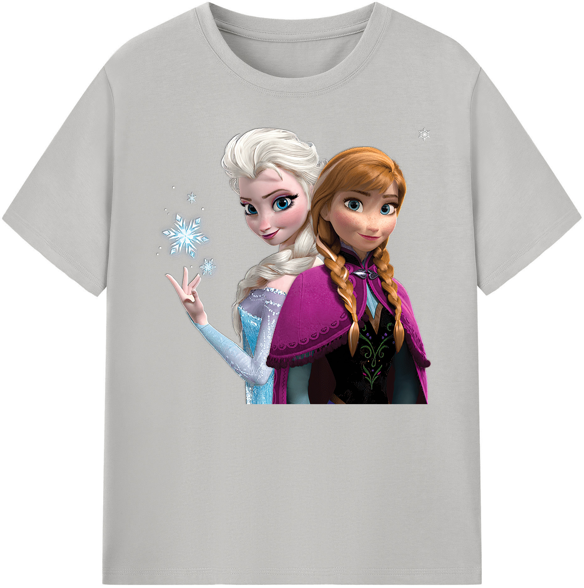 （画像用） アナと雪の女王 アンナ エルサ Frozen Anna Elsa 綿100％ メンズ半袖Tシャツ｜肌触りやわらか＆通気性
