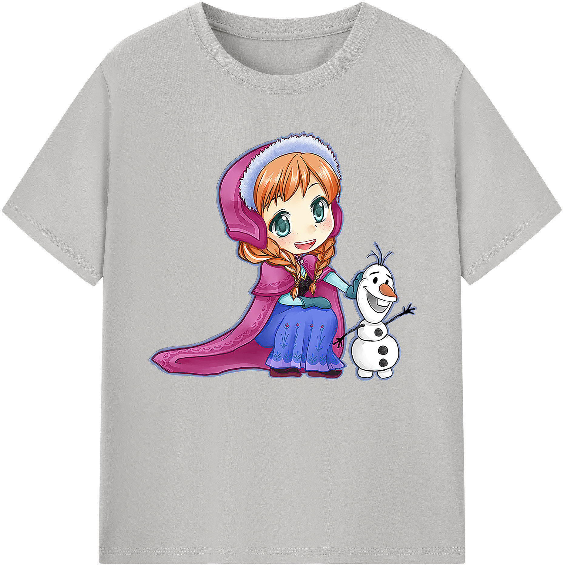 （画像用） アナと雪の女王 アンナ エルサ Frozen Anna Elsa 綿100％ メンズ半袖Tシャツ｜肌触りやわらか＆通気性