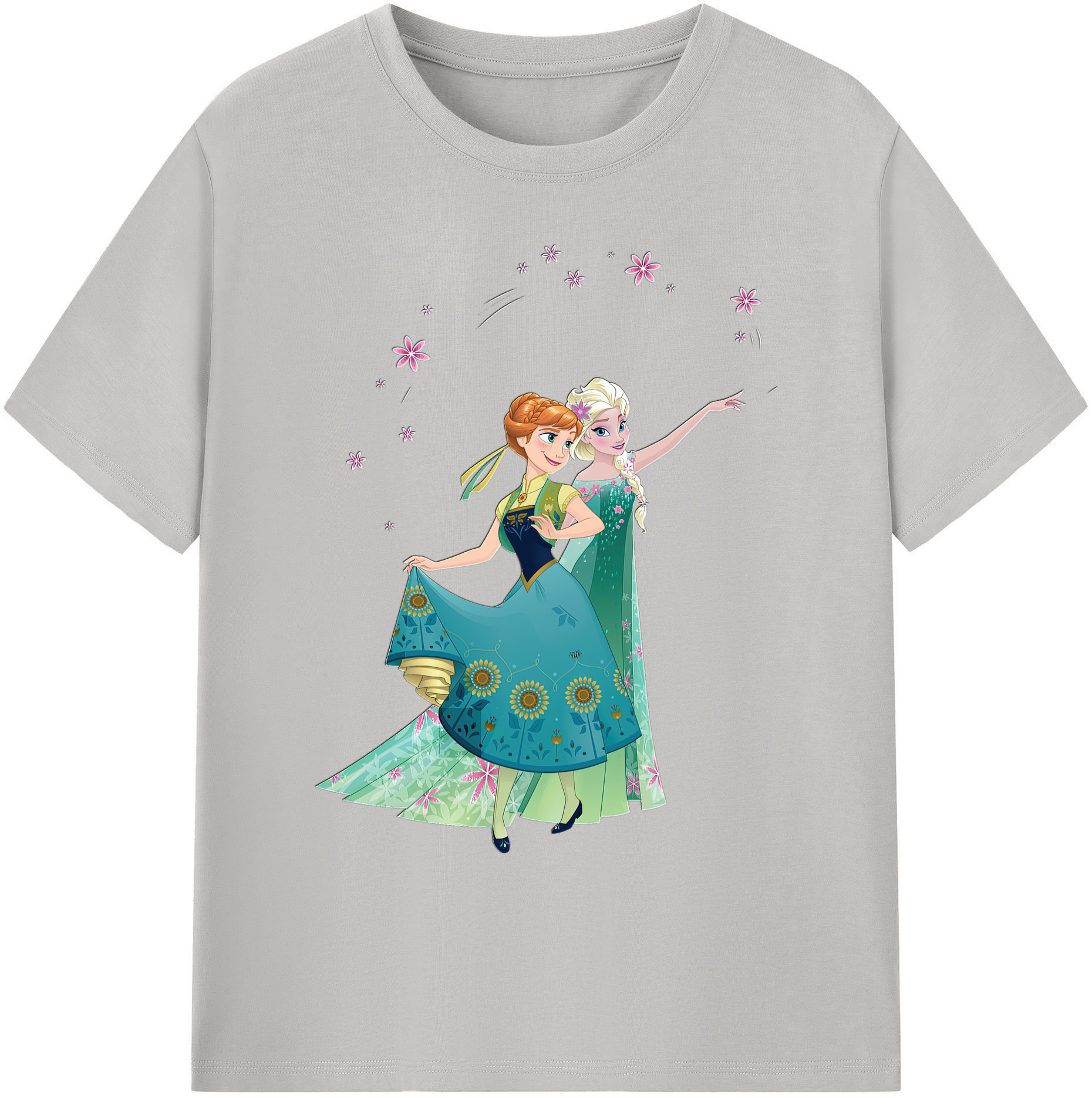 （画像用） アナと雪の女王 アンナ エルサ Frozen Anna Elsa 綿100％ メンズ半袖Tシャツ｜肌触りやわらか＆通気性