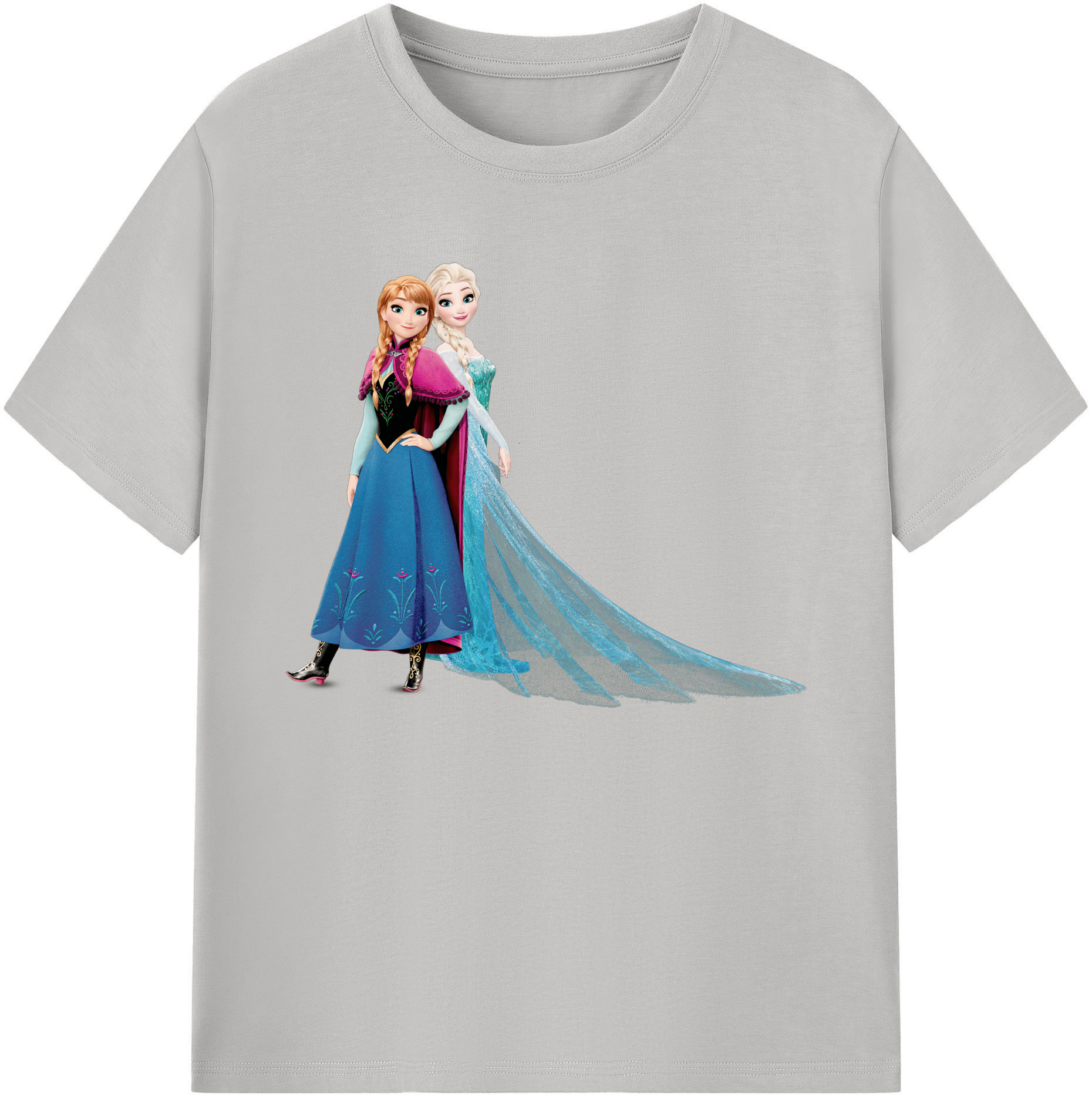（画像用） アナと雪の女王 アンナ エルサ Frozen Anna Elsa 綿100％ メンズ半袖Tシャツ｜肌触りやわらか＆通気性