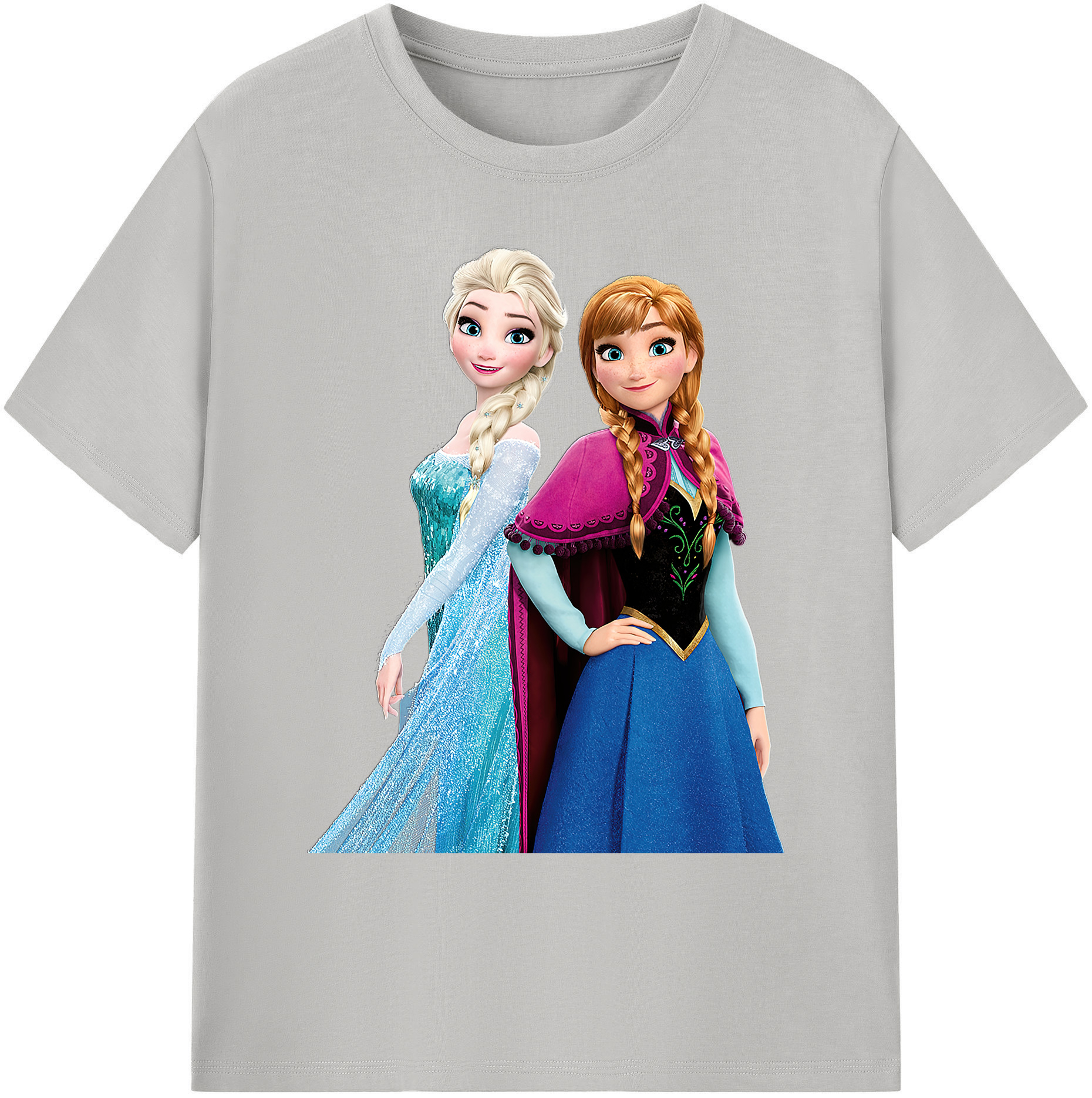 （画像用） アナと雪の女王 アンナ エルサ Frozen Anna Elsa 綿100％ メンズ半袖Tシャツ｜肌触りやわらか＆通気性
